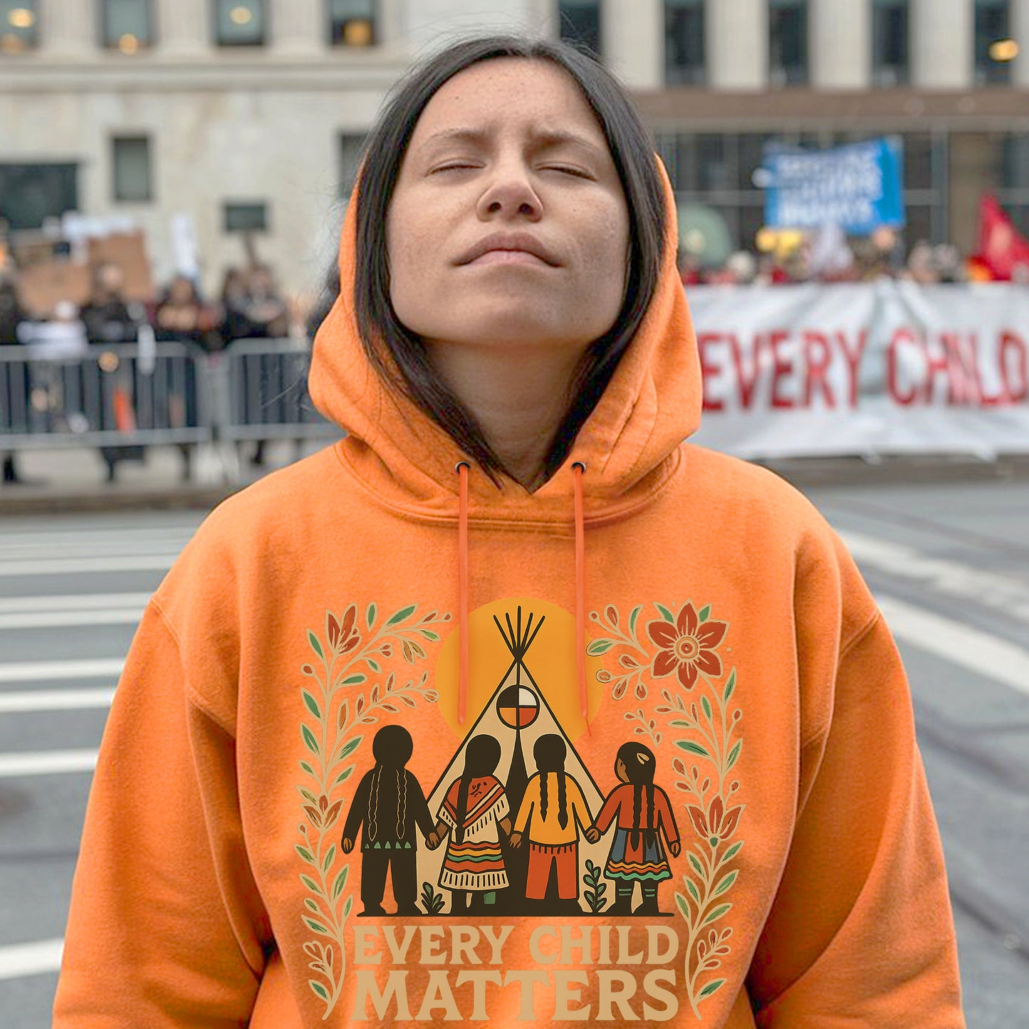 Every Child Matters - Teepee & Children Orange Shirt Day Unisex T-Shirt/Hoodie/Sweatshirt