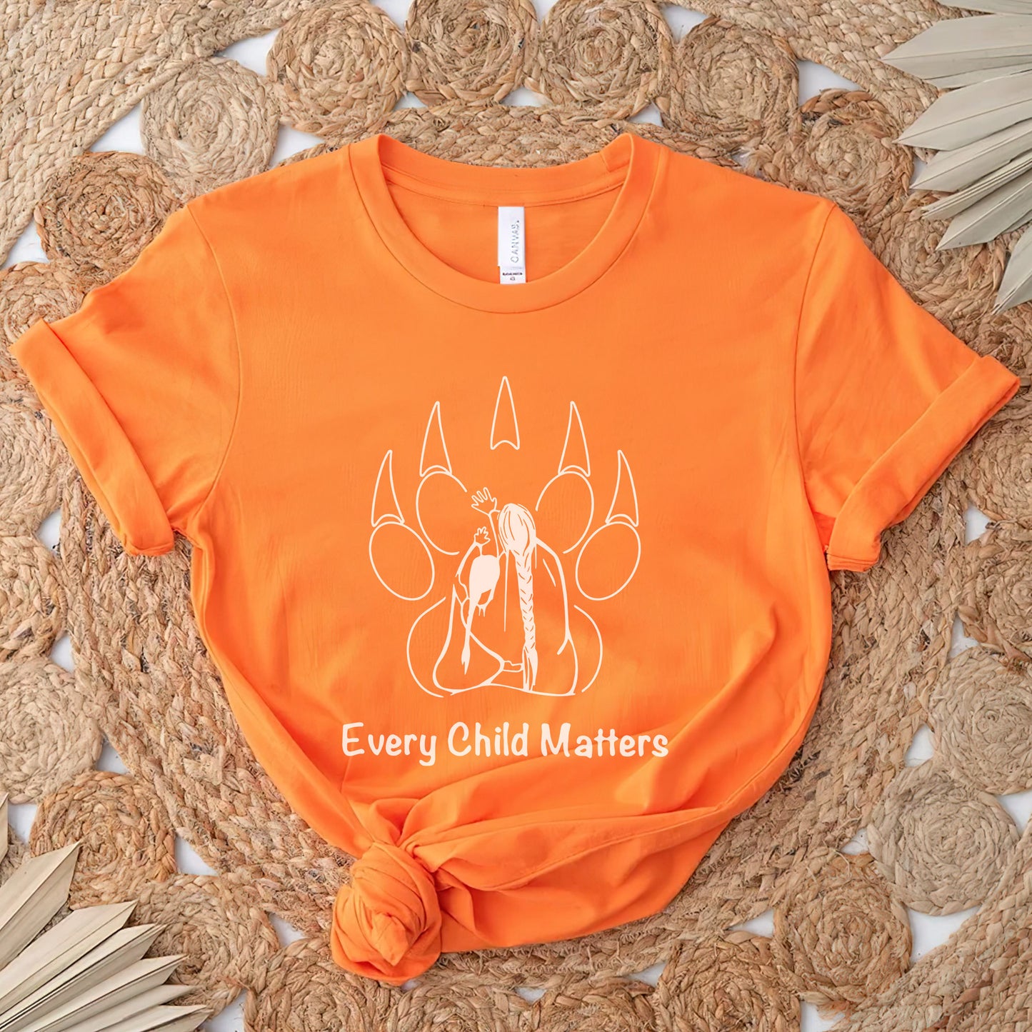 Every Child Matters Bear Paw - Orange Shirt Day Unisex T-Shirt/Hoodie/Sweatshirt
