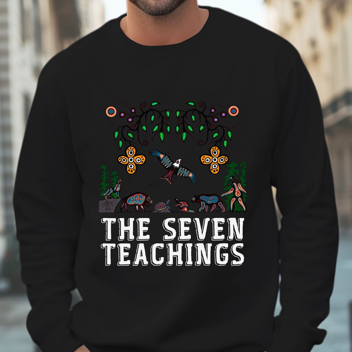The Seven Teachings - Indigenous Animal Symbols Unisex T-Shirt/T-Shirt V-Neck/Hoodie/Sweatshirt
