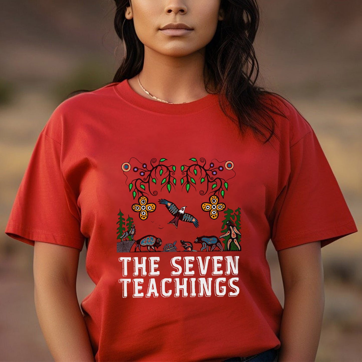 The Seven Teachings - Indigenous Animal Symbols Unisex T-Shirt/T-Shirt V-Neck/Hoodie/Sweatshirt
