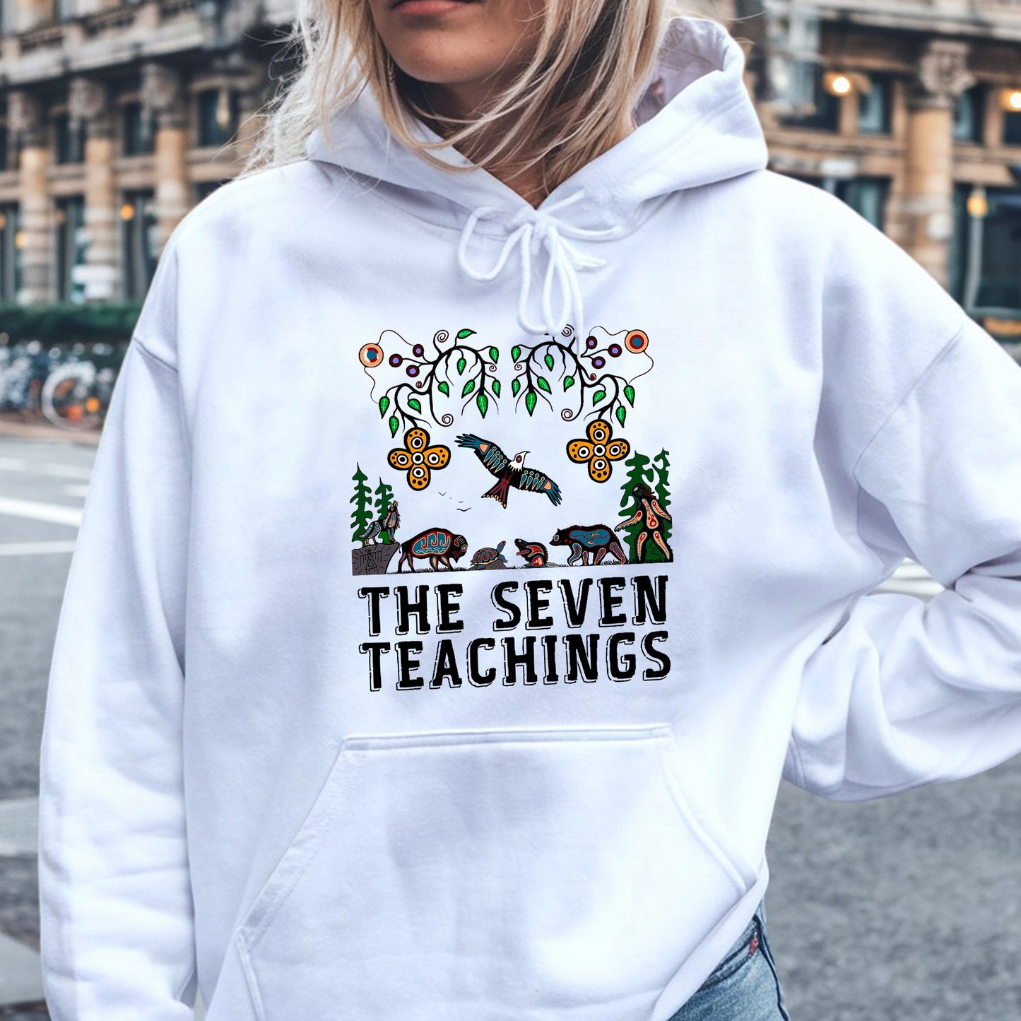 The Seven Teachings - Indigenous Animal Symbols Unisex T-Shirt/T-Shirt V-Neck/Hoodie/Sweatshirt