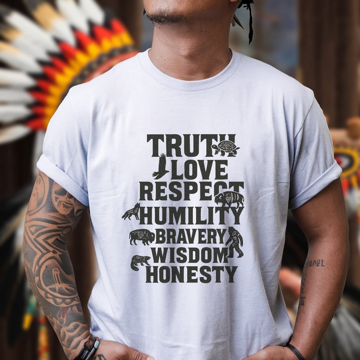 Seven Teachings Animals Graphic Unisex T-Shirt/T-Shirt V-Neck/Hoodie/Sweatshirt