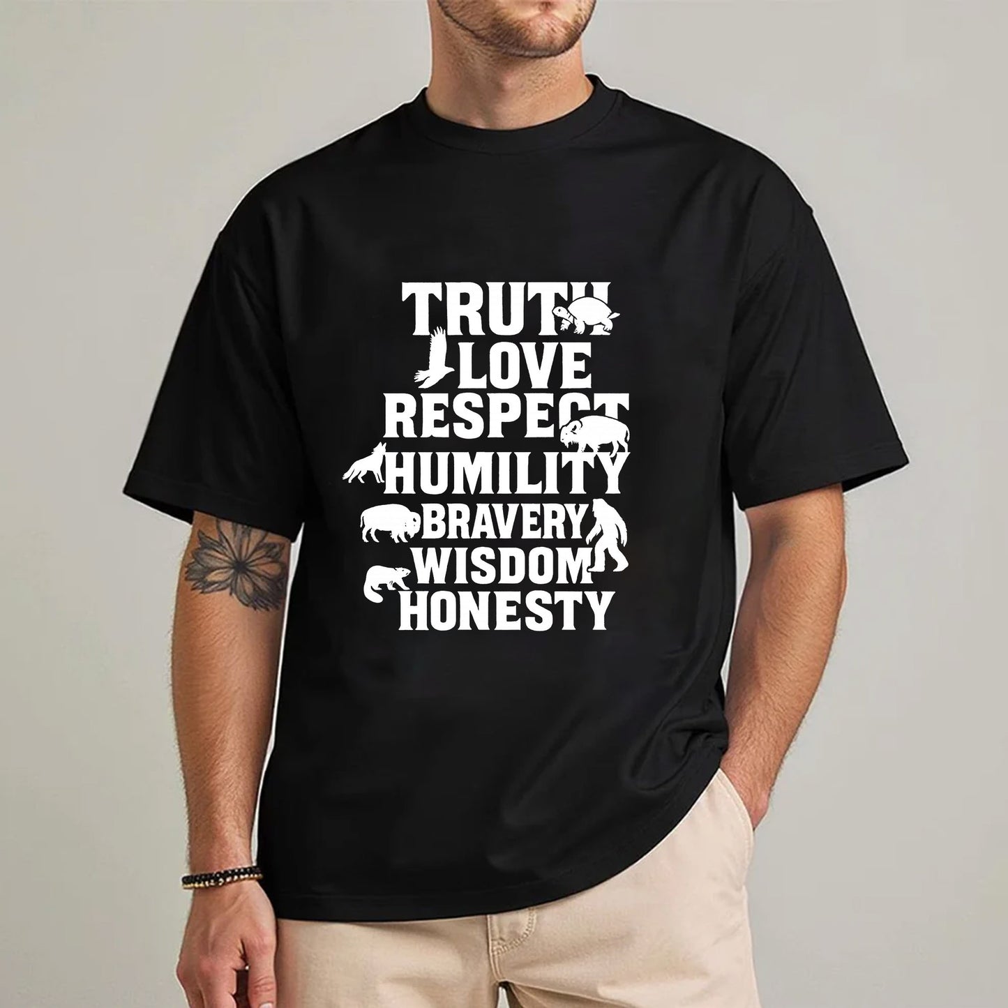 Seven Teachings Animals Graphic Unisex T-Shirt/T-Shirt V-Neck/Hoodie/Sweatshirt