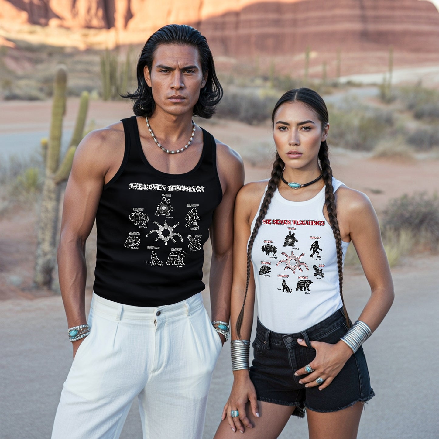 The Seven Teachings - Indigenous Animals Graphic Unisex Tank Top