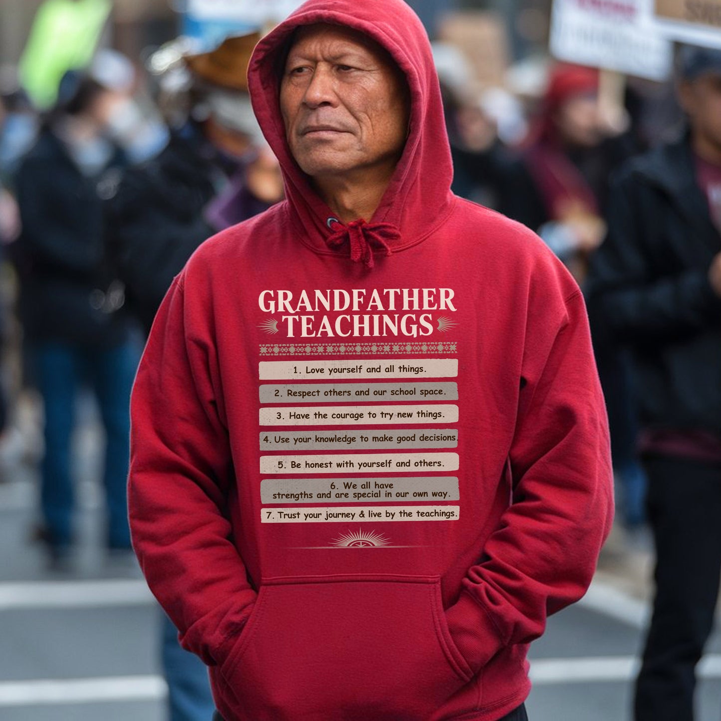 Grandfather Teachings - 7 Guiding Principles Unisex T-Shirt/T-Shirt V-Neck/Hoodie/Sweatshirt