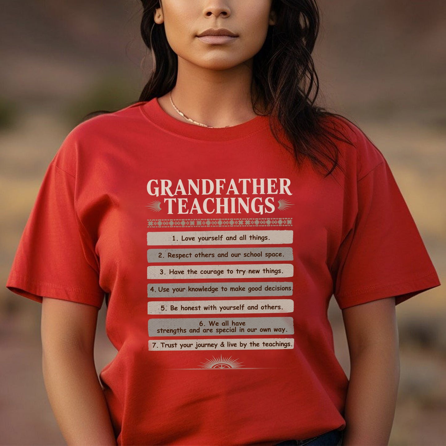 Grandfather Teachings - 7 Guiding Principles Unisex T-Shirt/T-Shirt V-Neck/Hoodie/Sweatshirt