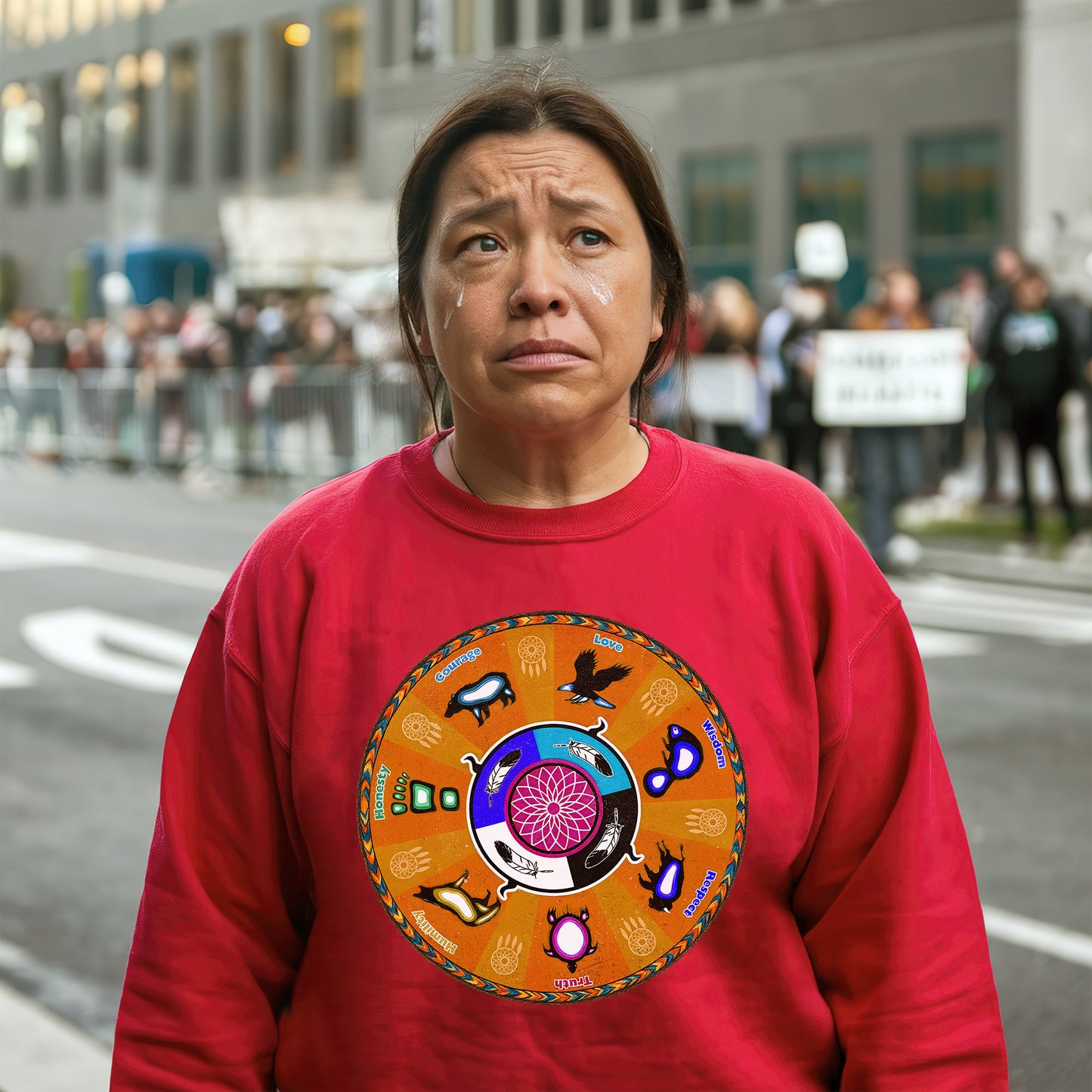 The Seven Grandfather Teachings - Medicine Wheel Graphic Unisex T-Shirt/T-Shirt V-Neck/Hoodie/Sweatshirt