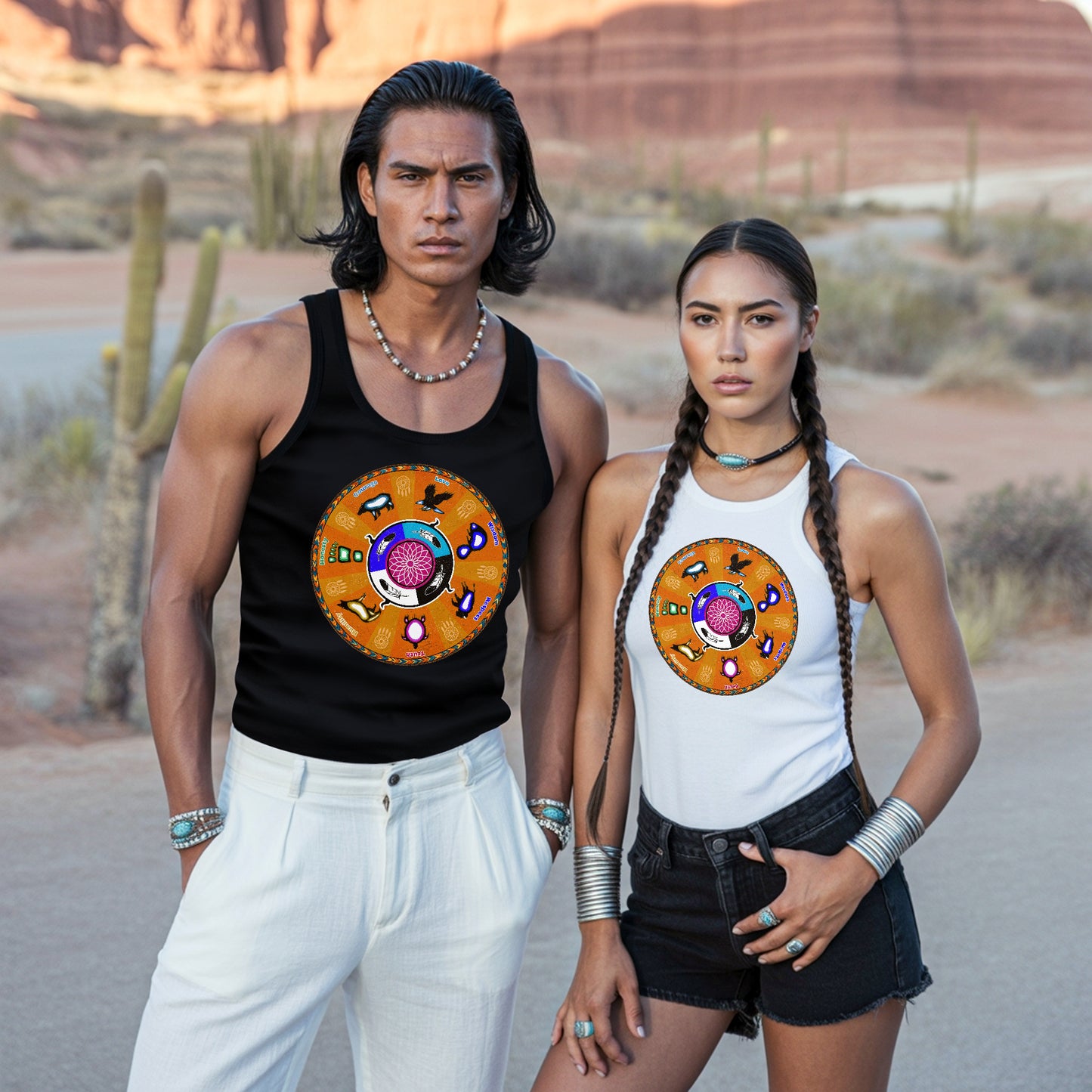 The Seven Grandfather Teachings - Medicine Wheel Graphic Unisex Tank Top