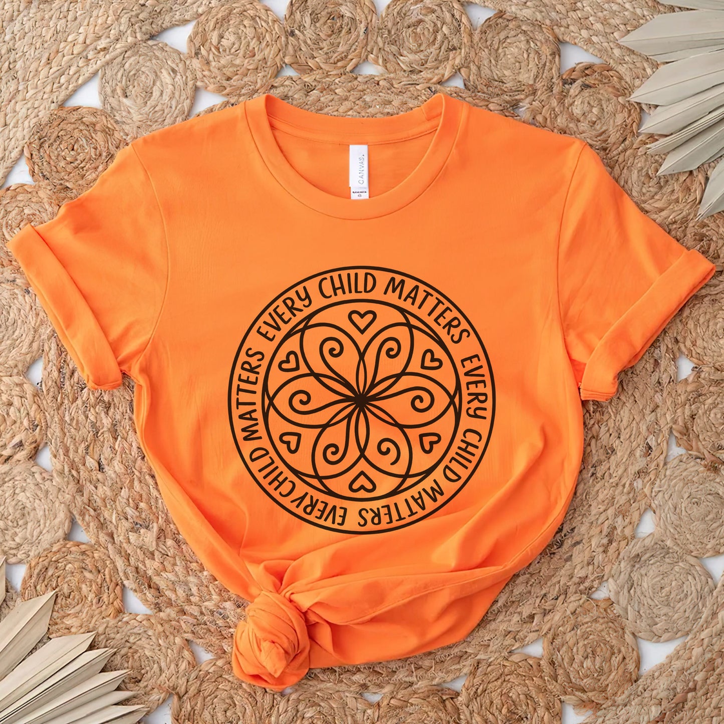 Every Child Matters Orange Heart Circle Design Unisex T-Shirt/Hoodie/Sweatshirt