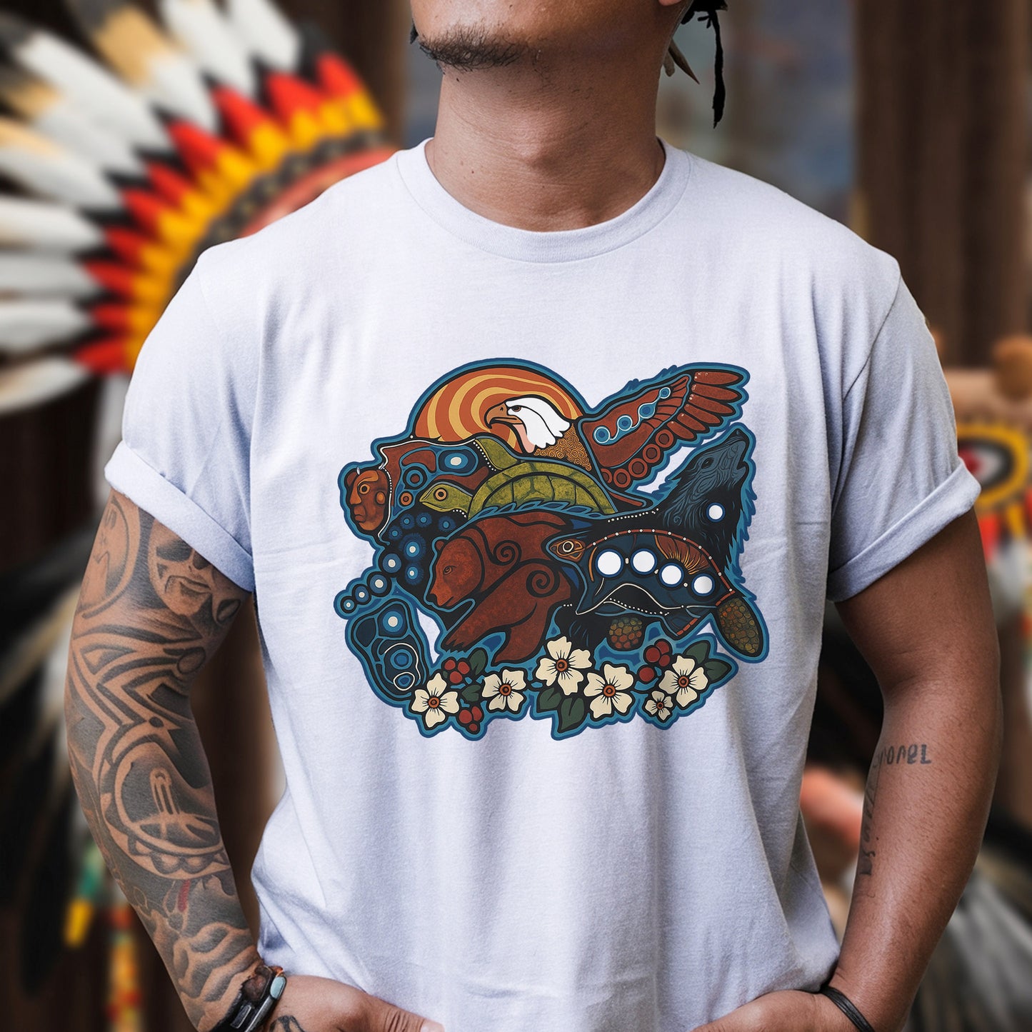 Indigenous Spirit Animals Unisex T-Shirt/T-Shirt V-Neck/Hoodie/Sweatshirt