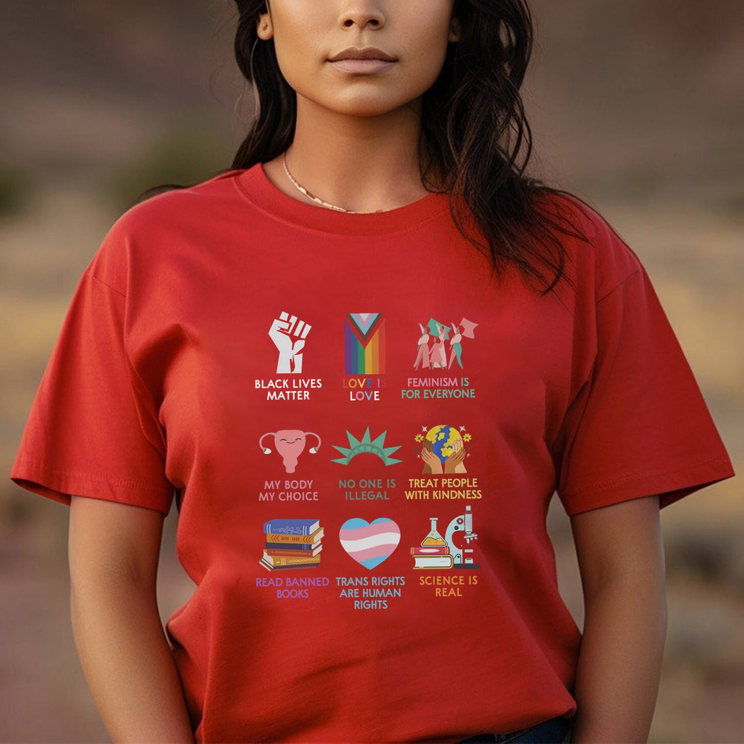 Human Rights & Science Is Real Graphic Unisex T-Shirt/T-Shirt V-Neck/Hoodie/Sweatshirt