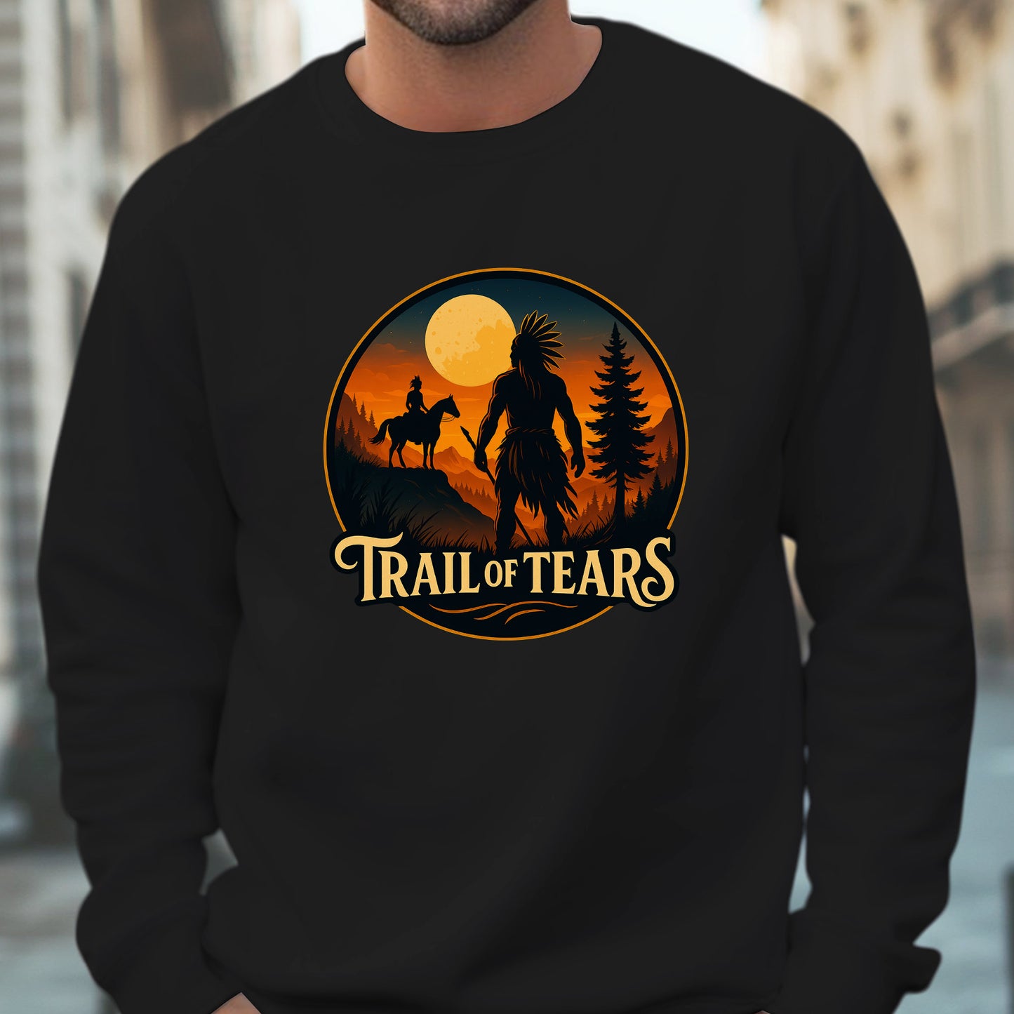 Trail of Tears Journey - Warrior Silhouette Design Unisex T-Shirt/Hoodie/Sweatshirt