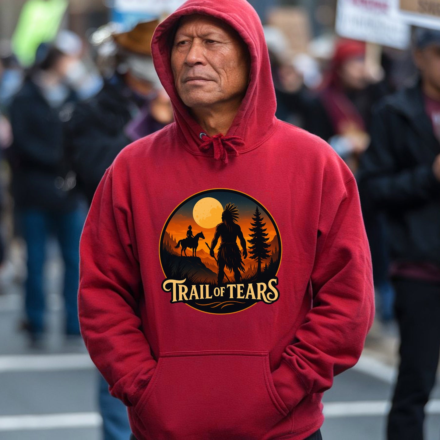 Trail of Tears Journey - Warrior Silhouette Design Unisex T-Shirt/Hoodie/Sweatshirt