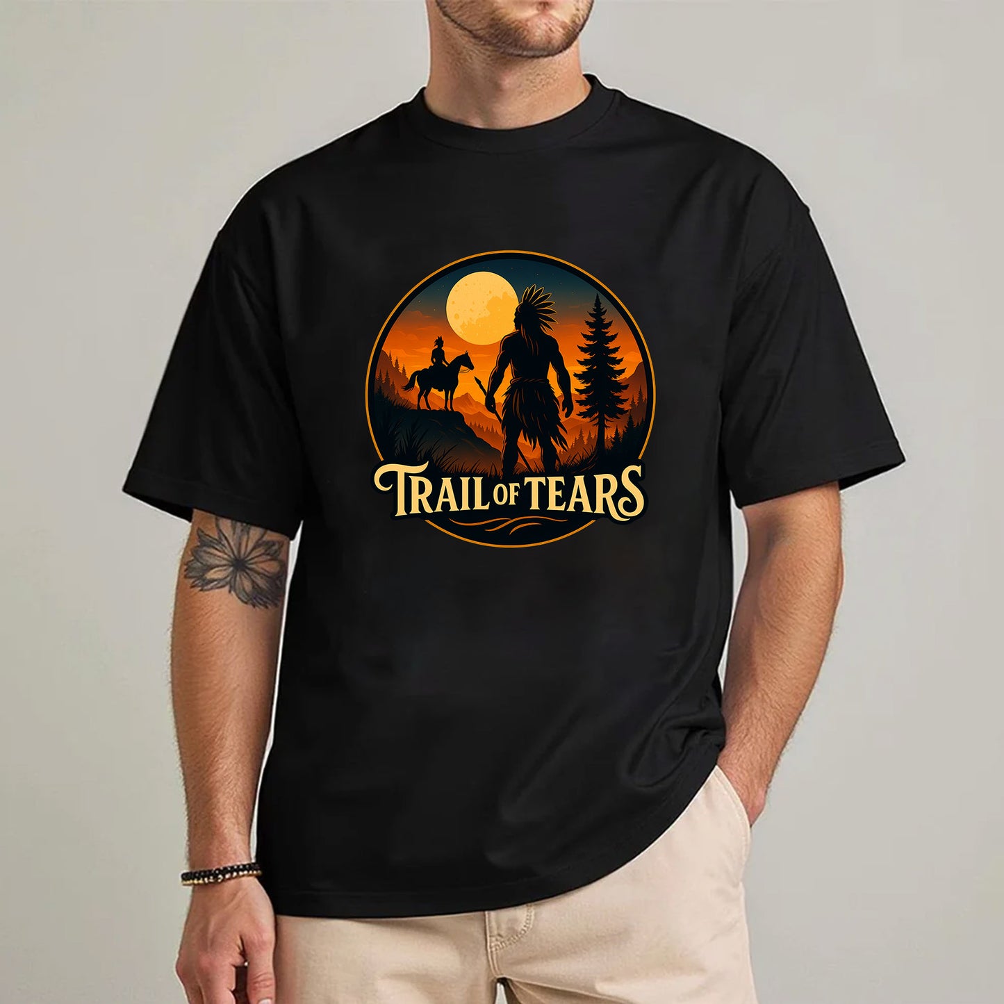 Trail of Tears Journey - Warrior Silhouette Design Unisex T-Shirt/Hoodie/Sweatshirt