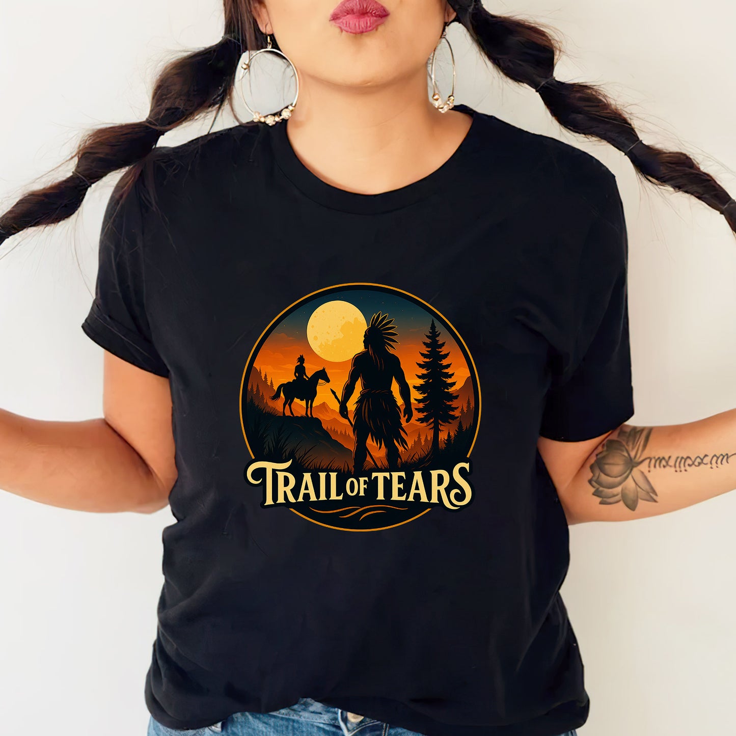 Trail of Tears Journey - Warrior Silhouette Design Unisex T-Shirt/Hoodie/Sweatshirt