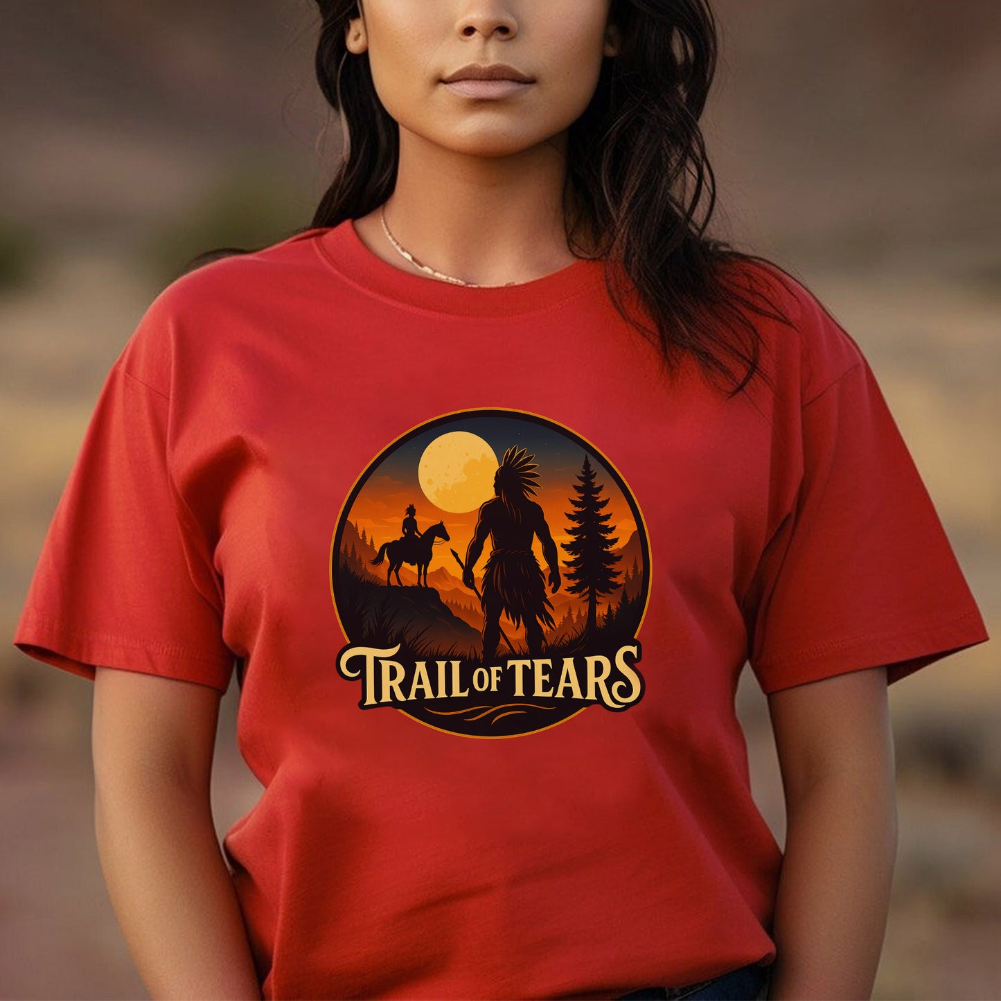 Trail of Tears Journey - Warrior Silhouette Design Unisex T-Shirt/Hoodie/Sweatshirt