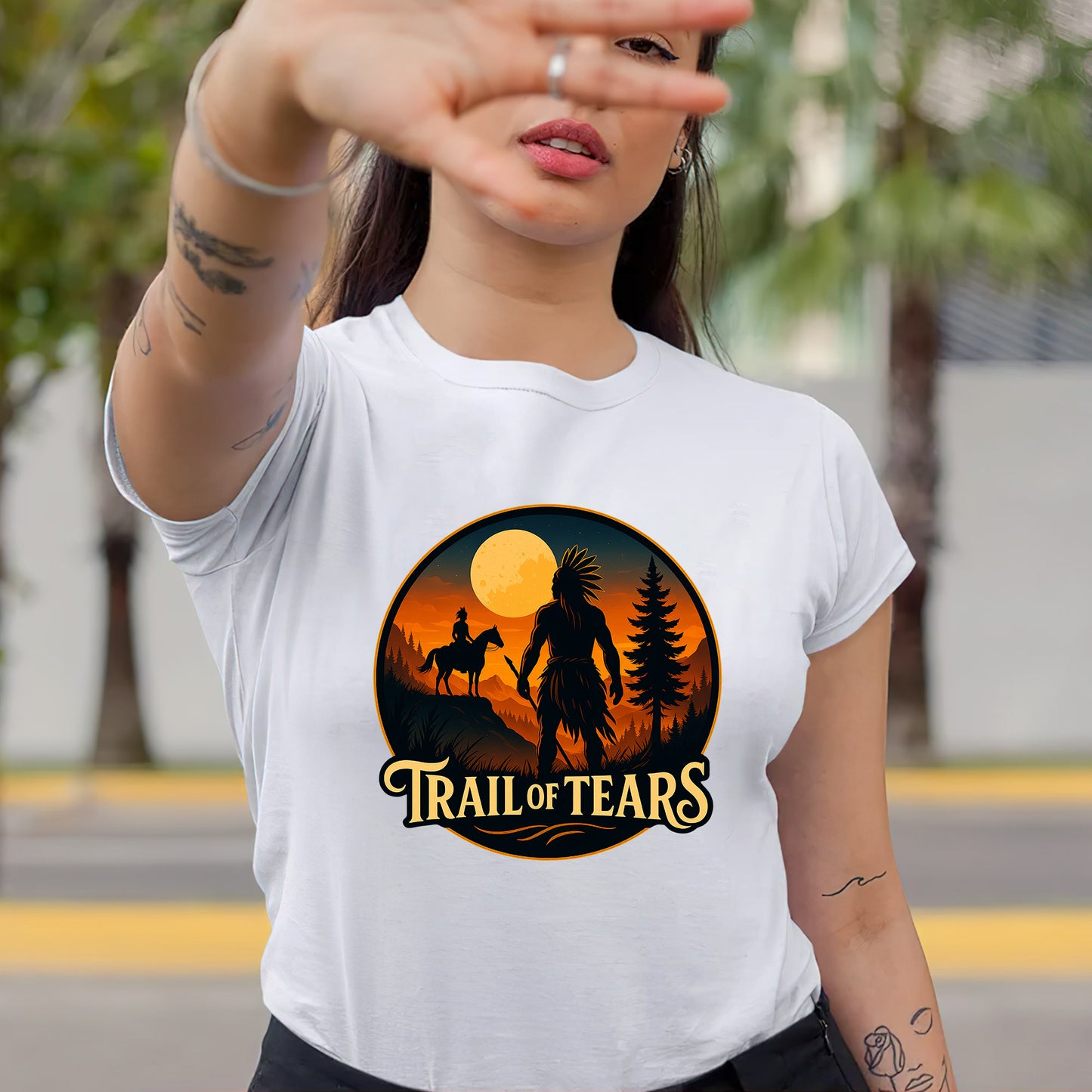 Trail of Tears Journey - Warrior Silhouette Design Unisex T-Shirt/Hoodie/Sweatshirt