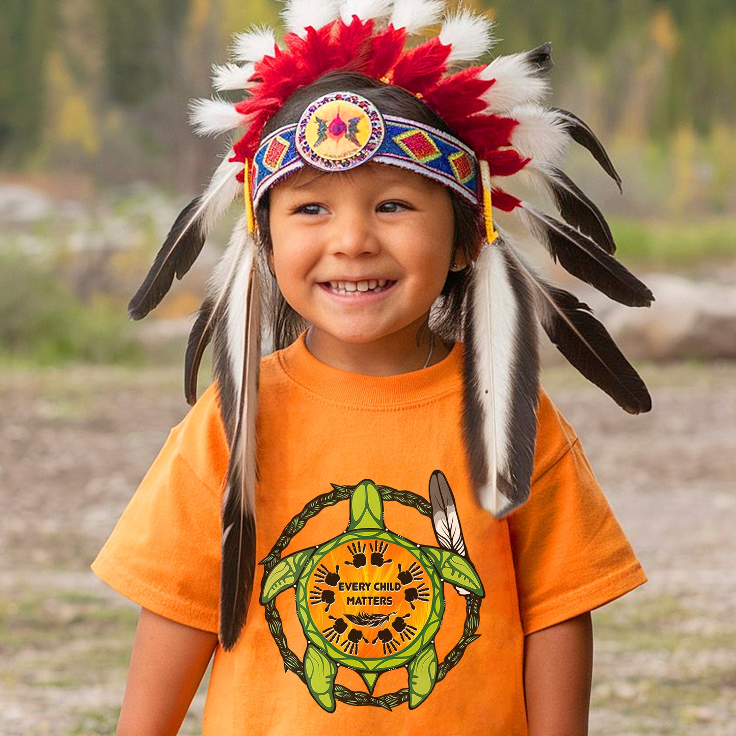Every Child Matters - Turtle & Feather Orange Unisex T-Shirt/Hoodie/Sweatshirt