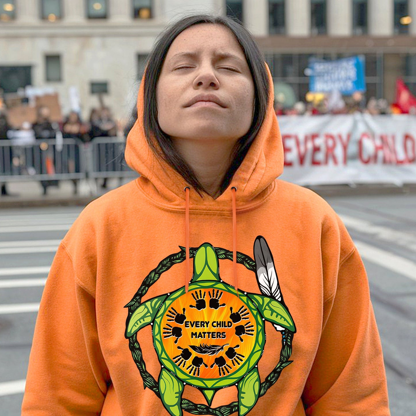 Every Child Matters - Turtle & Feather Orange Unisex T-shirt/Hoodie/Sweatshirt