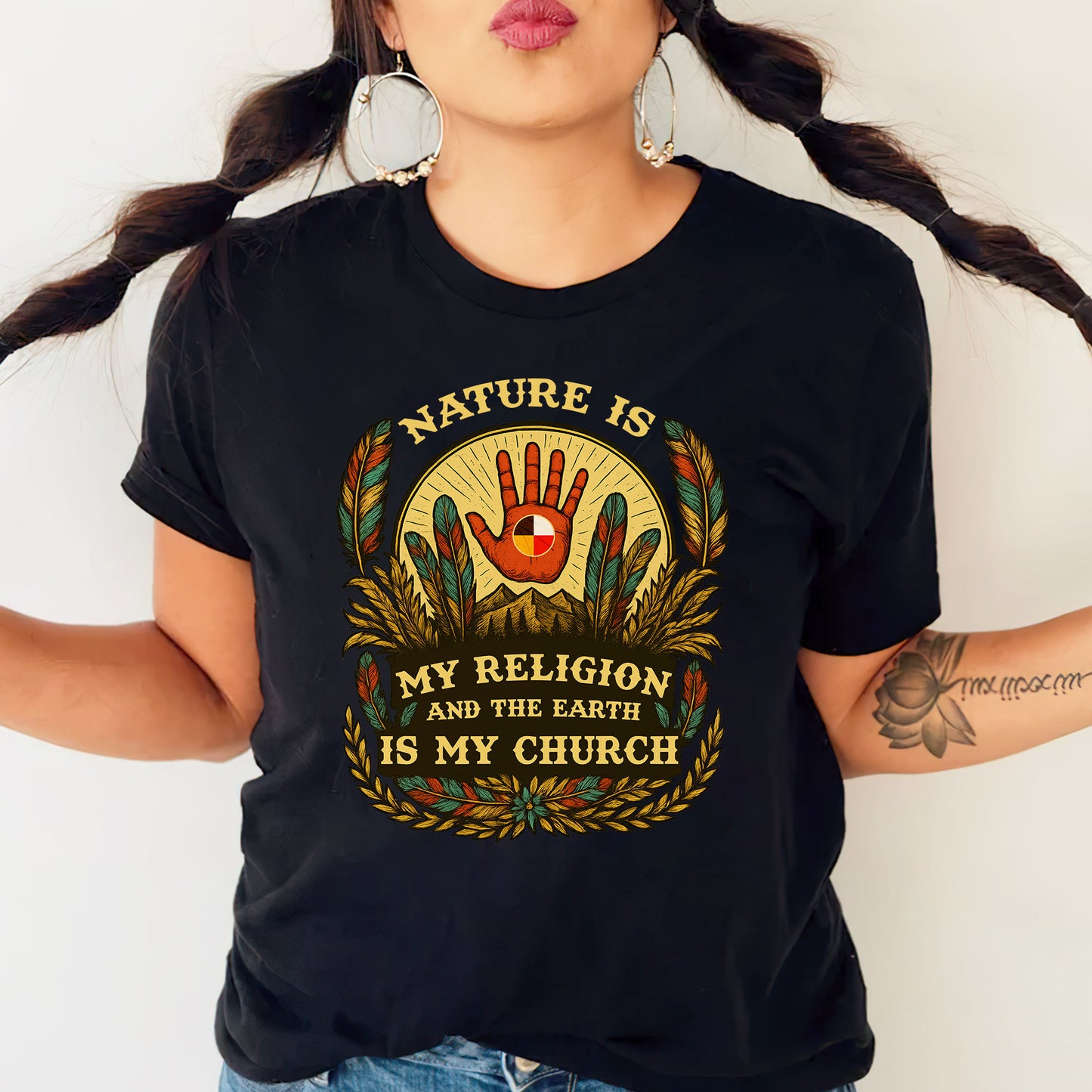 Nature Is My Religion - Indigenous Spirituality Earth Unisex T-Shirt/T-Shirt V-Neck/Hoodie/Sweatshirt