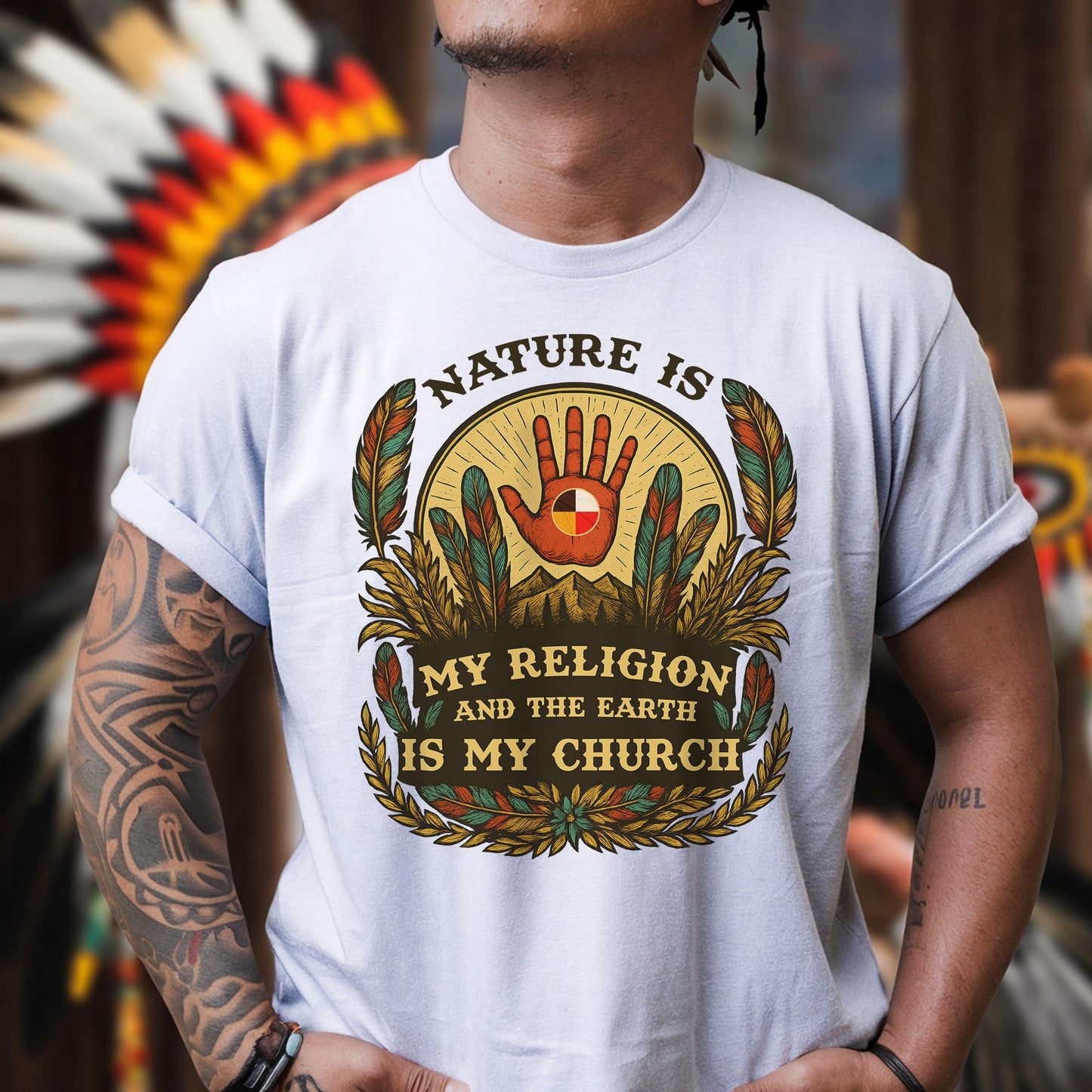 Nature Is My Religion - Indigenous Spirituality Earth Unisex T-Shirt/T-Shirt V-Neck/Hoodie/Sweatshirt