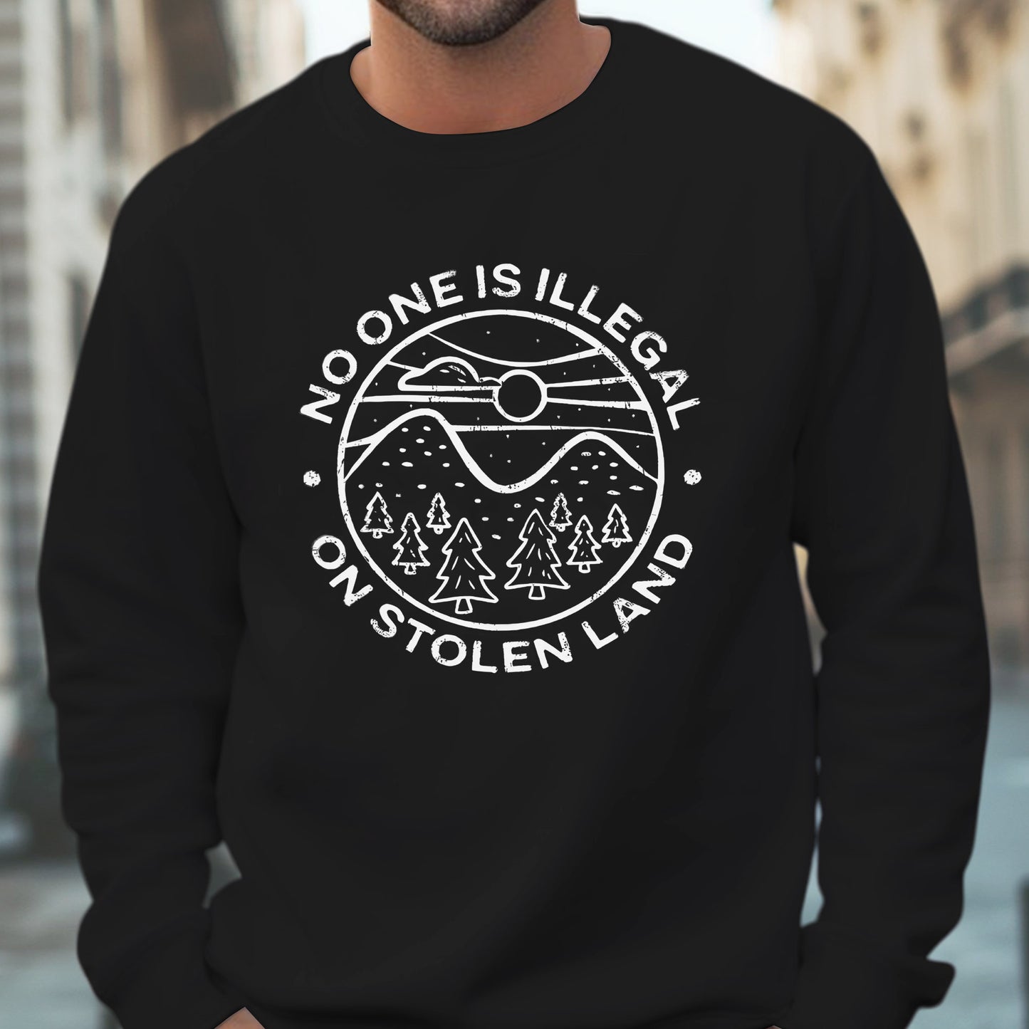 Indigenous Solidarity - No One Is Illegal on Stolen Land Unisex T-Shirt/T-Shirt V-Neck/Hoodie/Sweatshirt