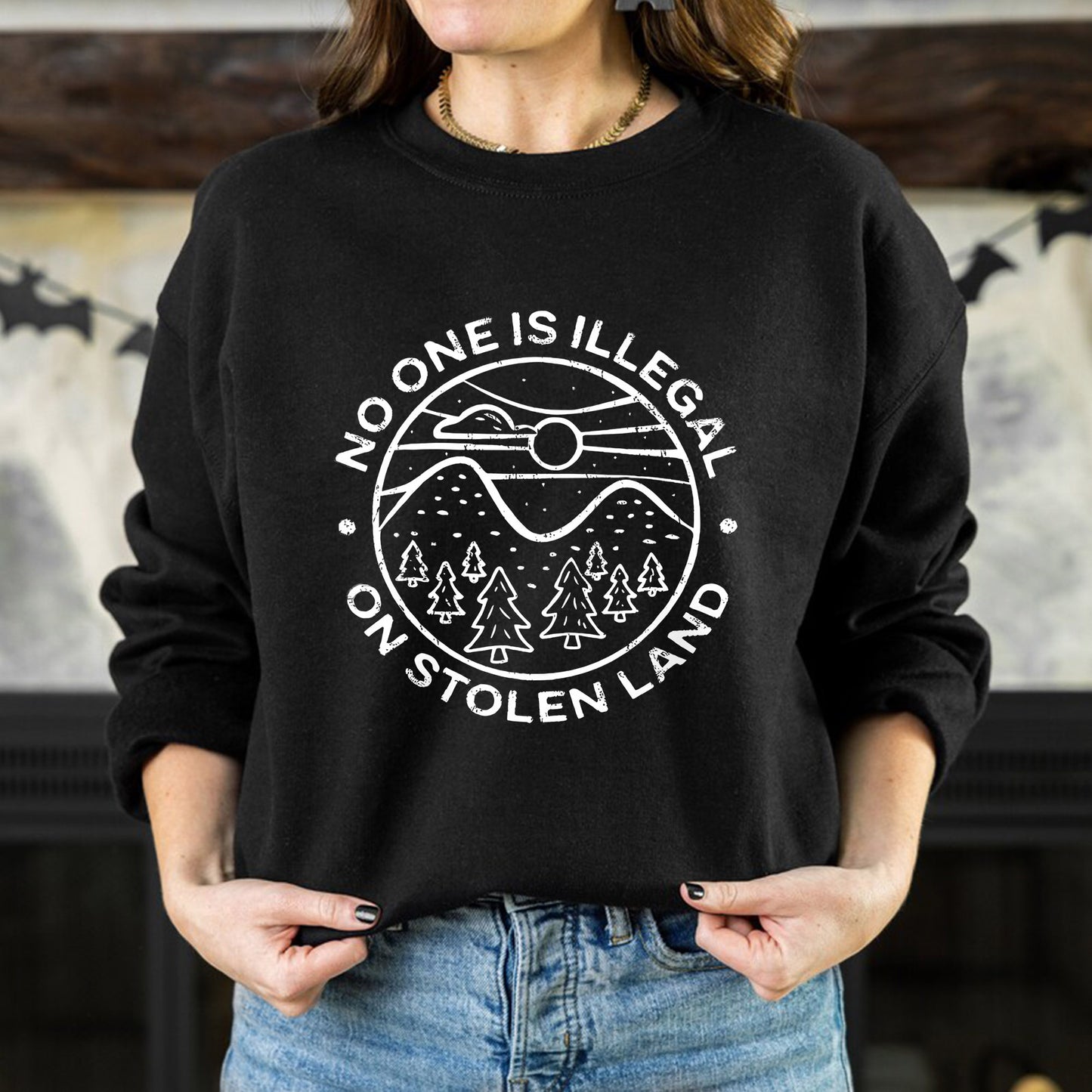 Indigenous Solidarity - No One Is Illegal on Stolen Land Unisex T-Shirt/T-Shirt V-Neck/Hoodie/Sweatshirt