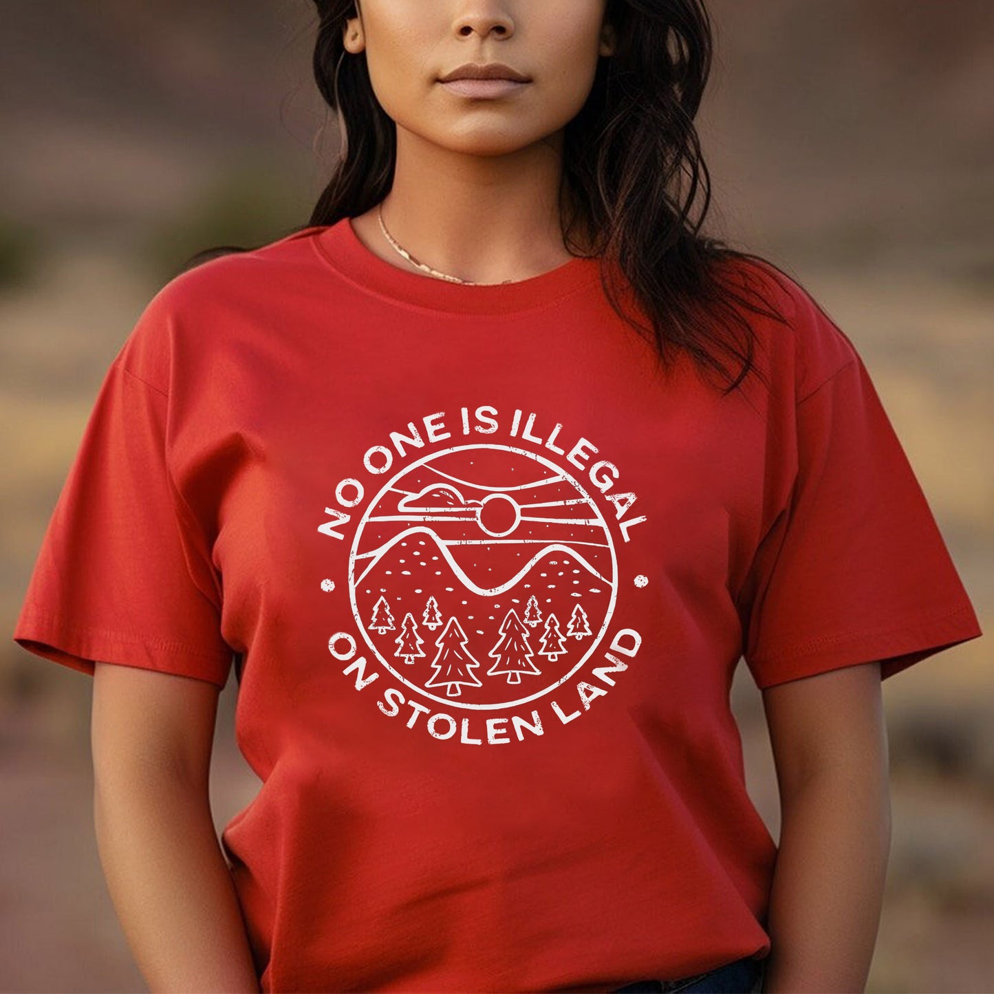 Indigenous Solidarity - No One Is Illegal on Stolen Land Unisex T-Shirt/T-Shirt V-Neck/Hoodie/Sweatshirt