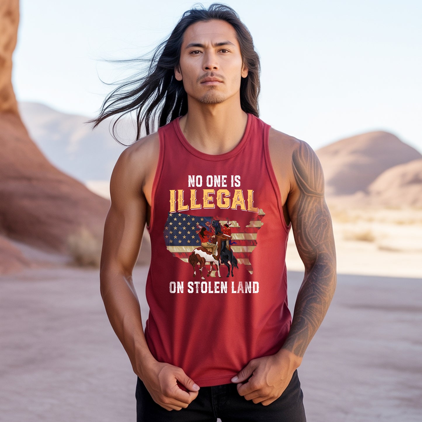 No One Is Illegal On Stolen Land Unisex Tank Top