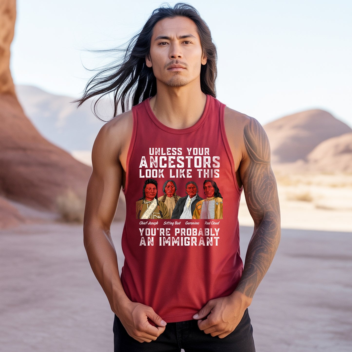 Unless Your Ancestors Look Like This You Probably Immigrant Unisex Tank Top
