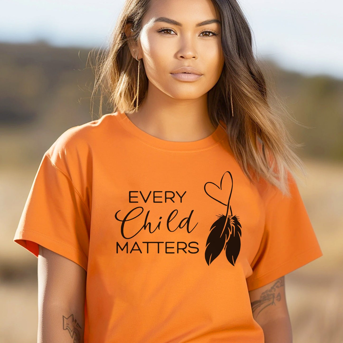 Every Child Matters Minimalist Heart Feather Design For Orange Shirt Day Unisex T-Shirt/Hoodie/Sweatshirt