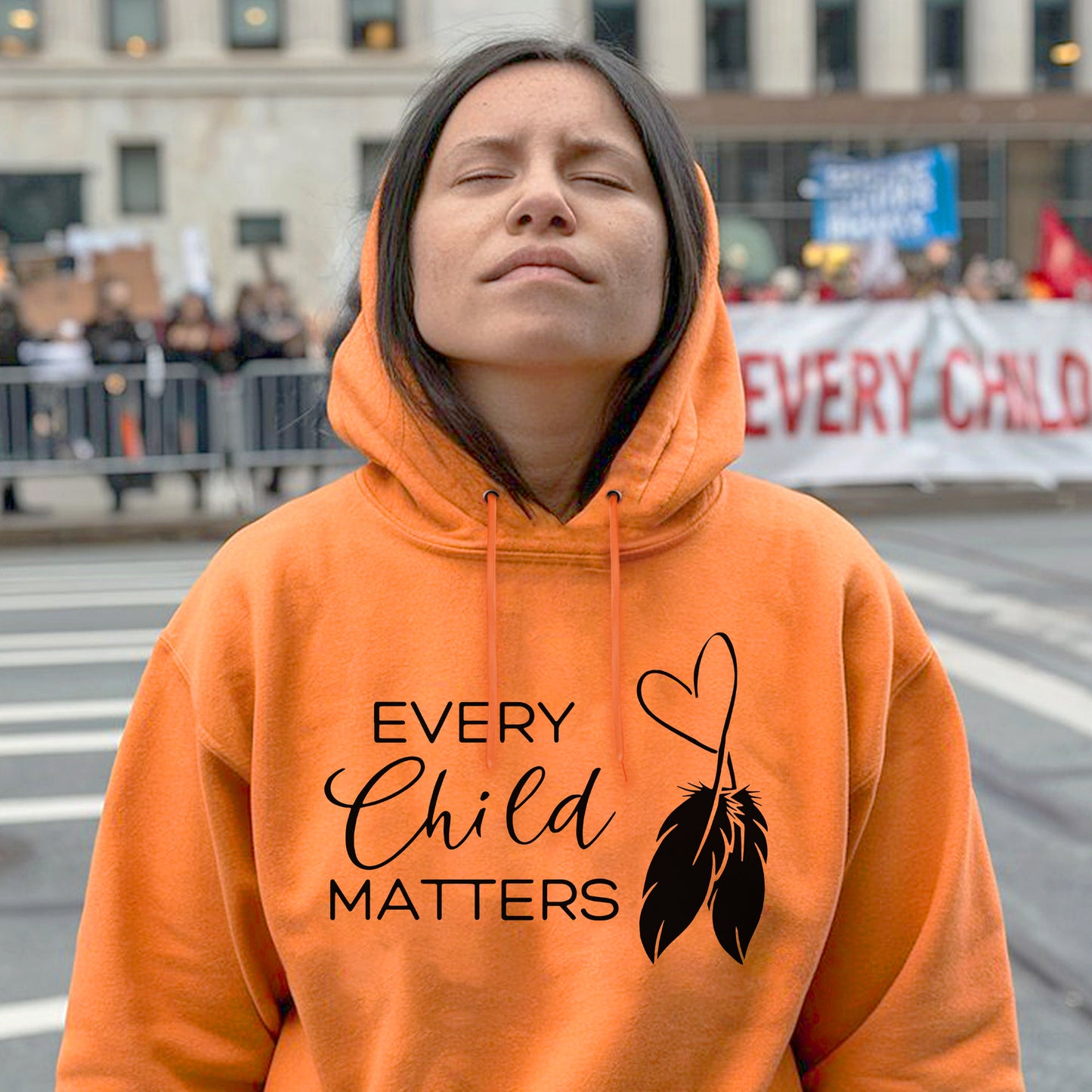Every Child Matters Minimalist Heart Feather Design For Orange Shirt Day Unisex T-Shirt/Hoodie/Sweatshirt
