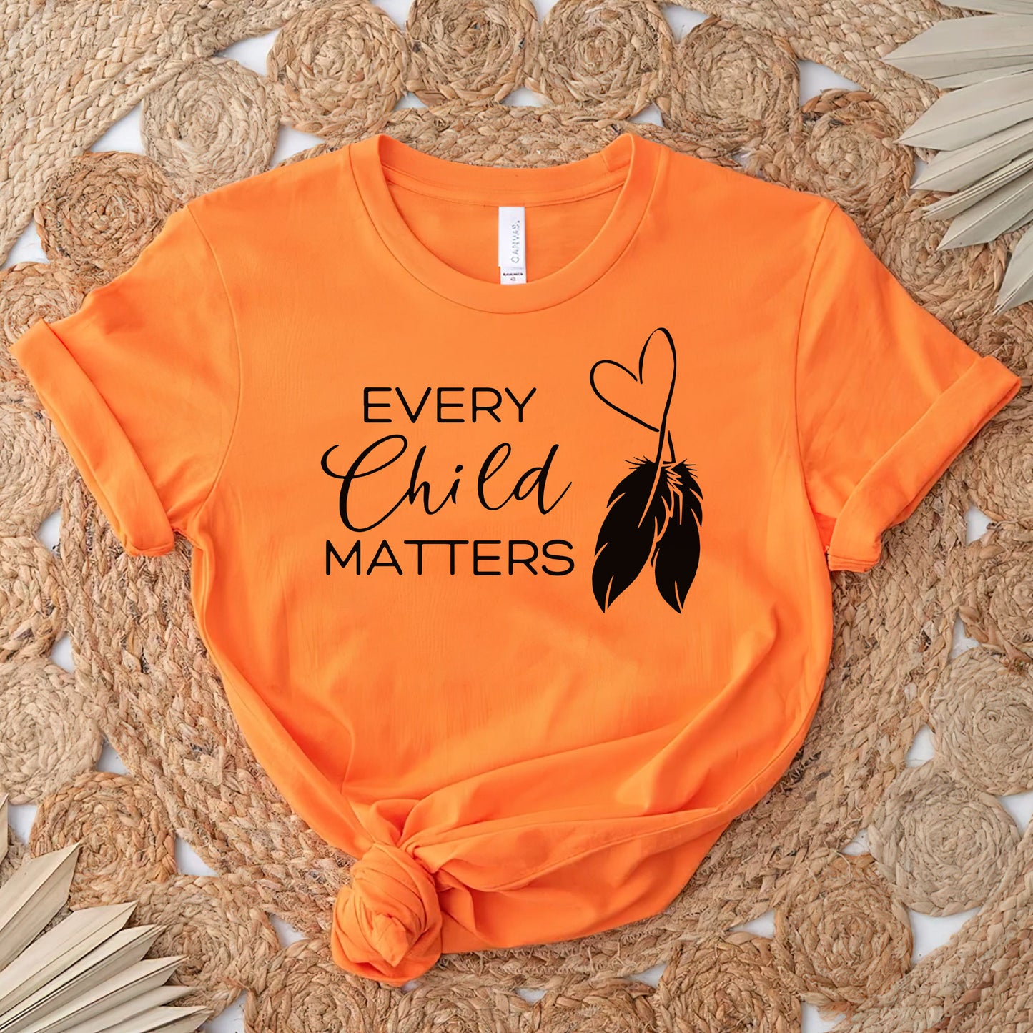 Every Child Matters Minimalist Heart Feather Design For Orange Shirt Day Unisex T-Shirt/Hoodie/Sweatshirt