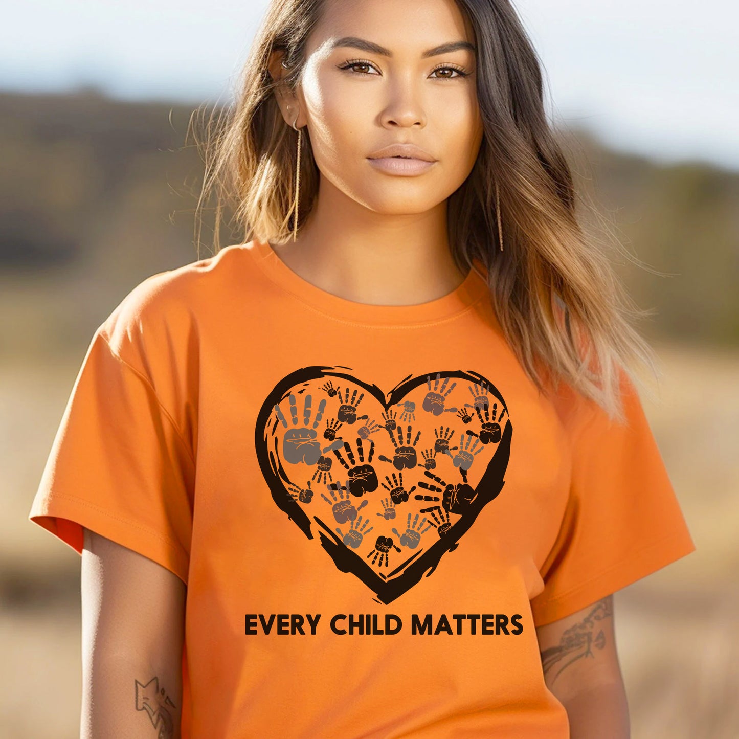 Every Child Matters Handprint Heart For Orange Shirt Day Unisex T-Shirt/Hoodie/Sweatshirt