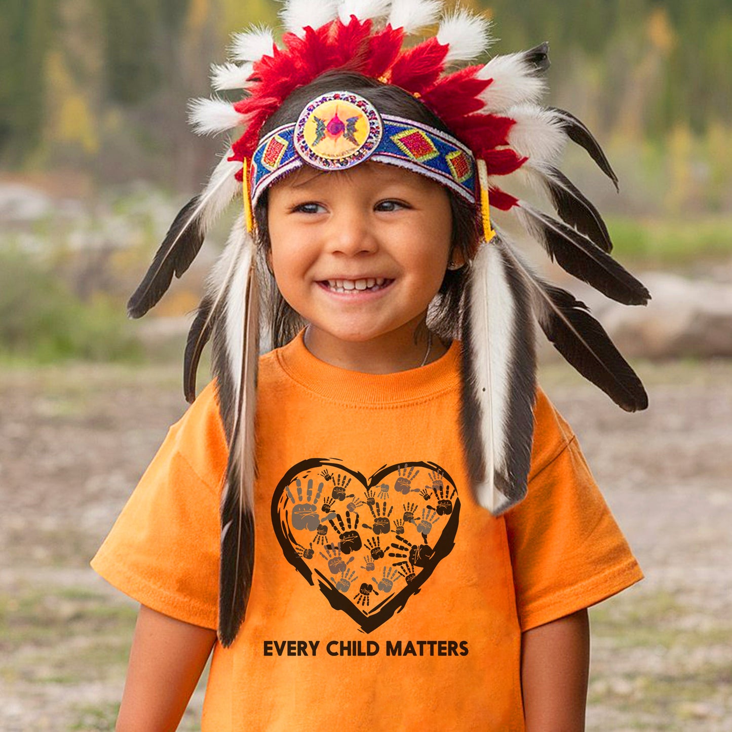 Every Child Matters Handprint Heart For Orange Shirt Day Unisex T-Shirt/Hoodie/Sweatshirt