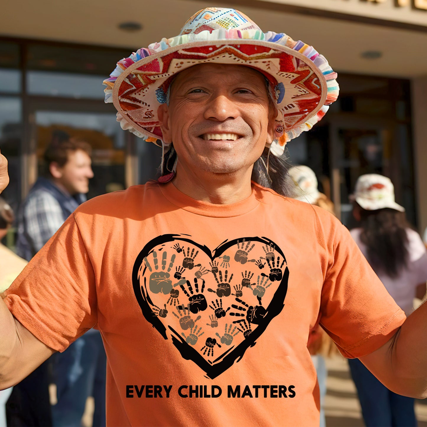 Every Child Matters Handprint Heart For Orange Shirt Day Unisex T-Shirt/Hoodie/Sweatshirt