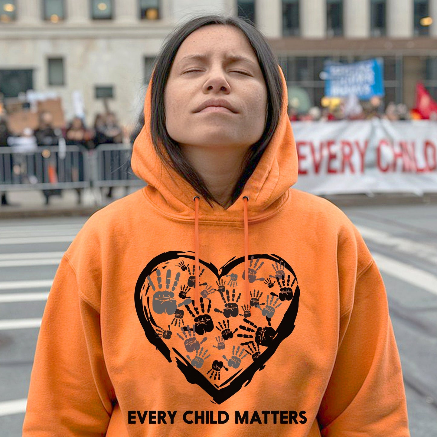 Every Child Matters Handprint Heart For Orange Shirt Day Unisex T-shirt/Hoodie/Sweatshirt