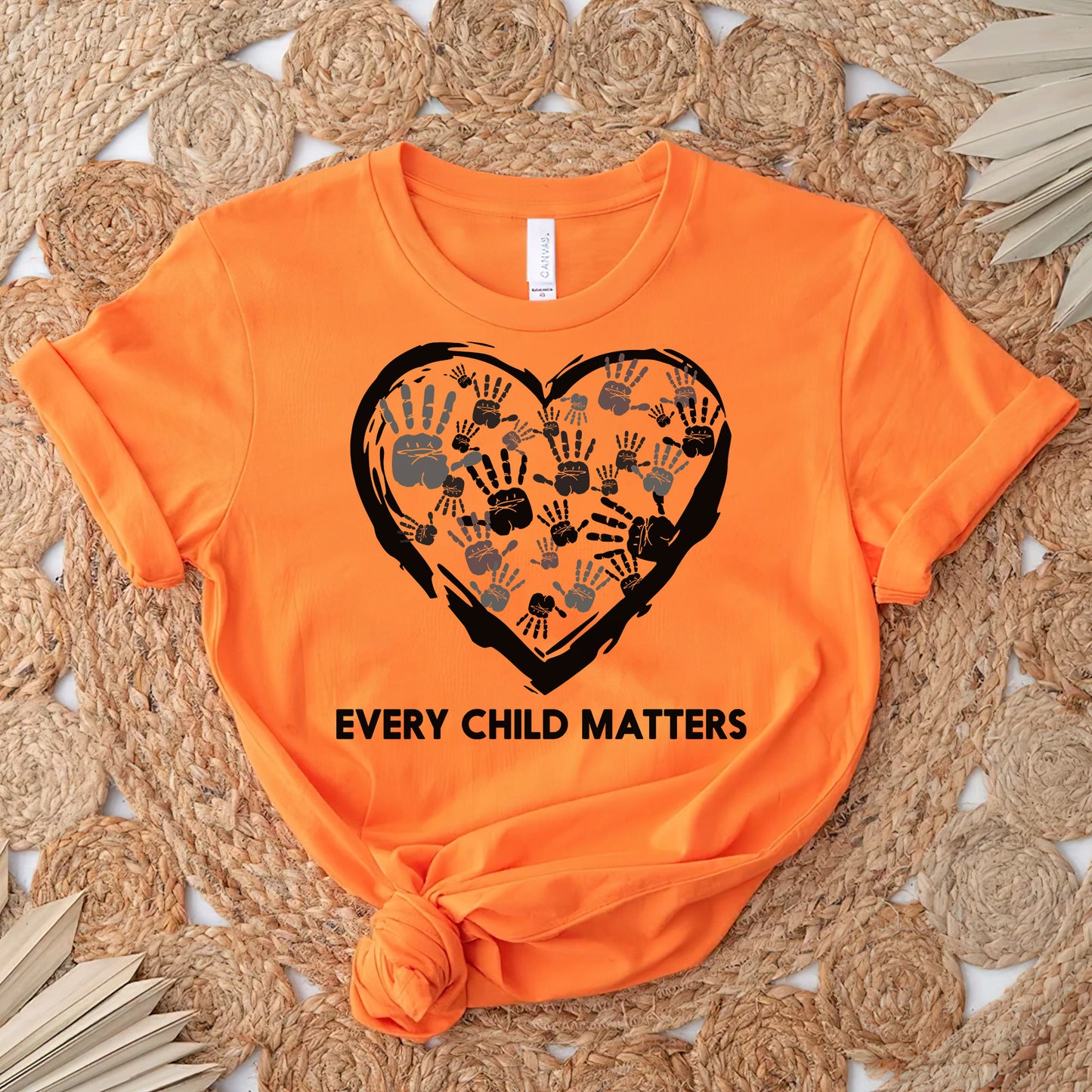 Every Child Matters Handprint Heart For Orange Shirt Day Unisex T-Shirt/Hoodie/Sweatshirt
