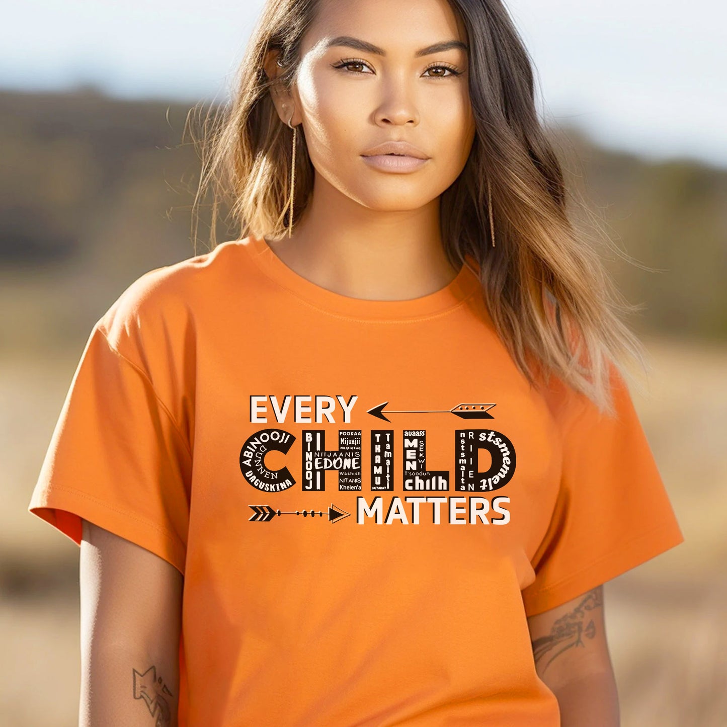 Every Child Matters Language Of Children Typography Design For Orange Shirt Day Unisex T-Shirt/Hoodie/Sweatshirt