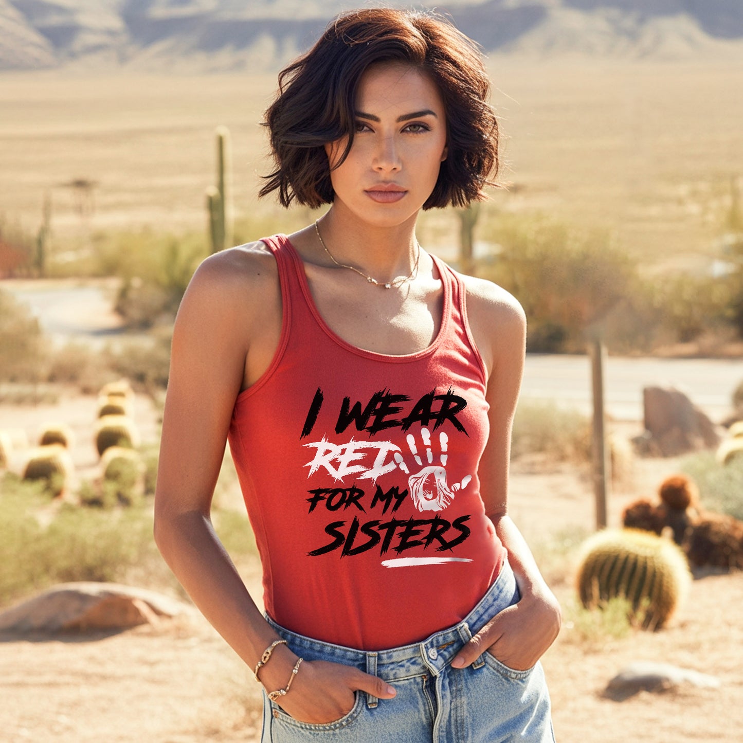 I Wear Red For My Sisters Unisex Tank Top