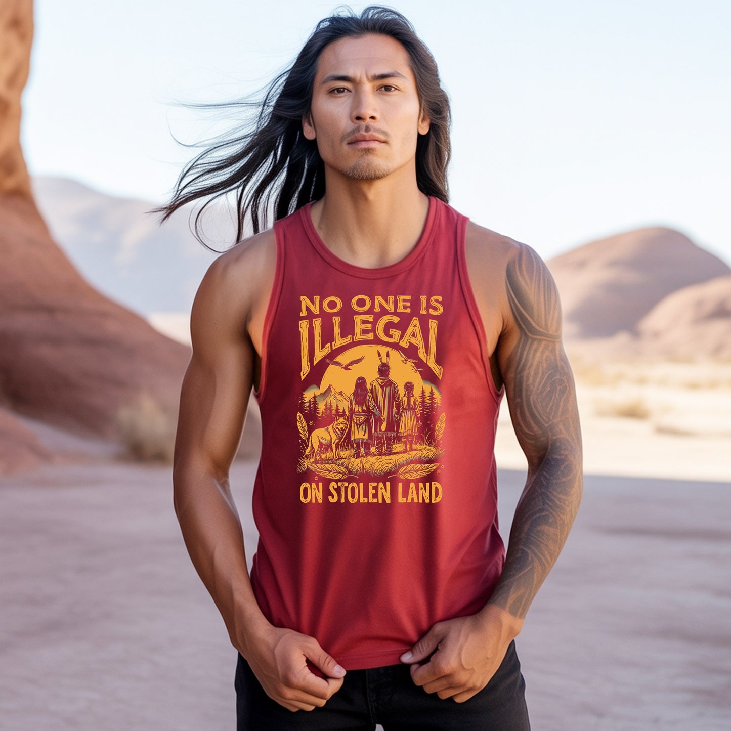 No One Is Illegal on Stolen Land Justice Unisex Tank Top