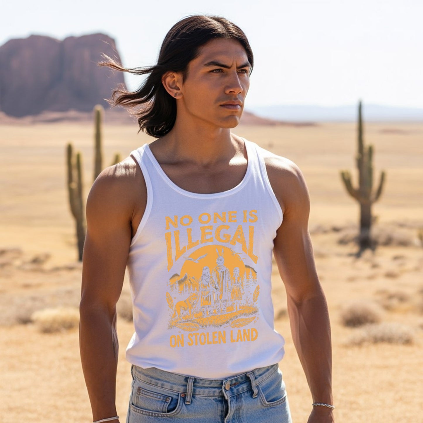 No One Is Illegal on Stolen Land Justice Unisex Tank Top