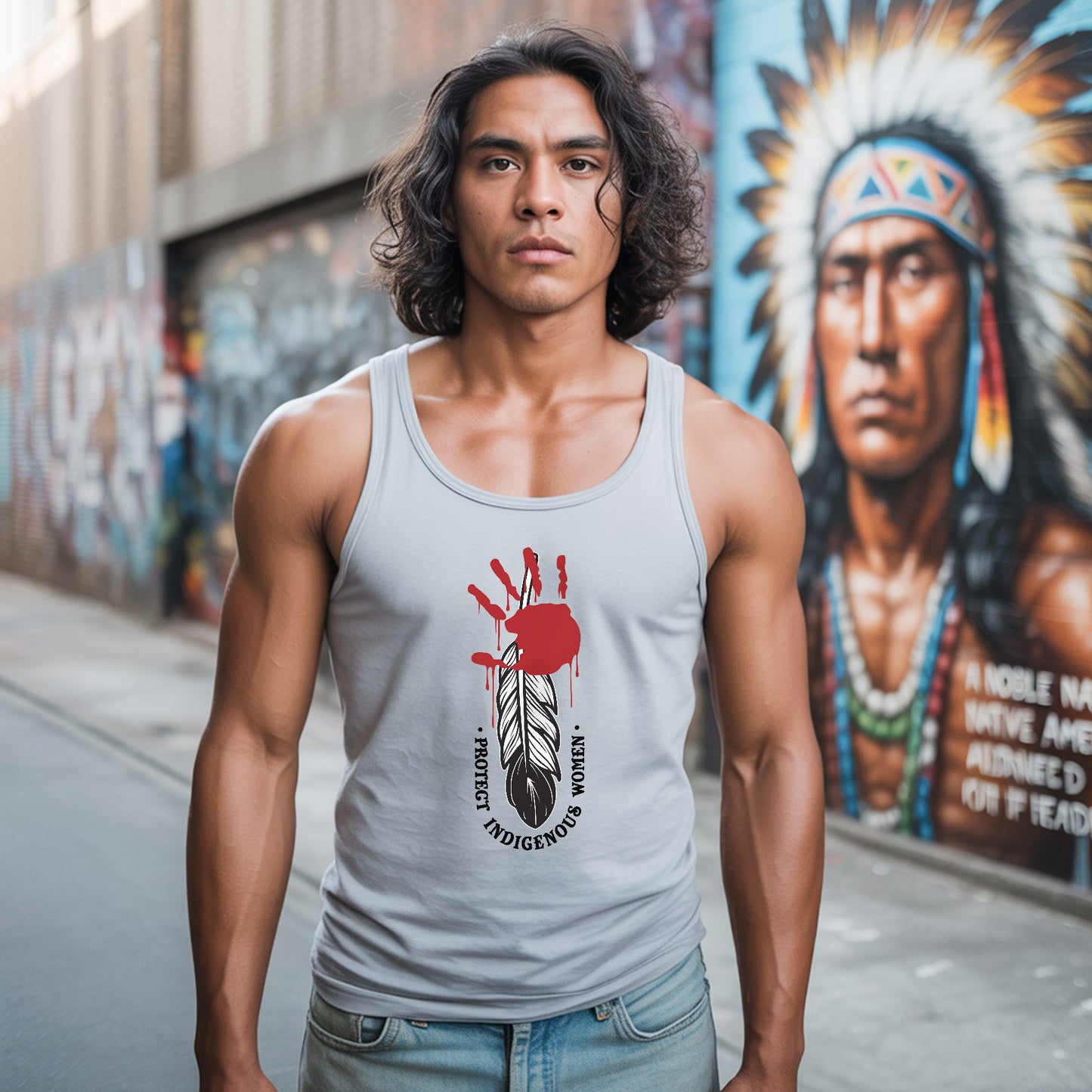 Protect Indigenous Women Red Hand Unisex Tank Top