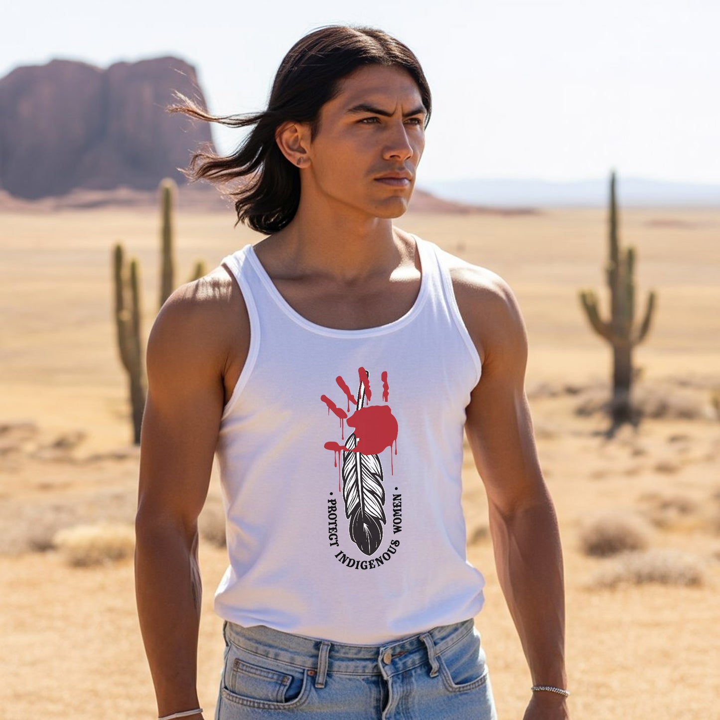 Protect Indigenous Women Red Hand Unisex Tank Top