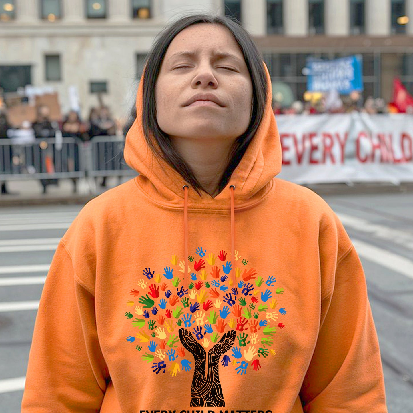 Every Child Matters Handprint Tree For Orange Shirt Day Unisex T-Shirt/Hoodie/Sweatshirt