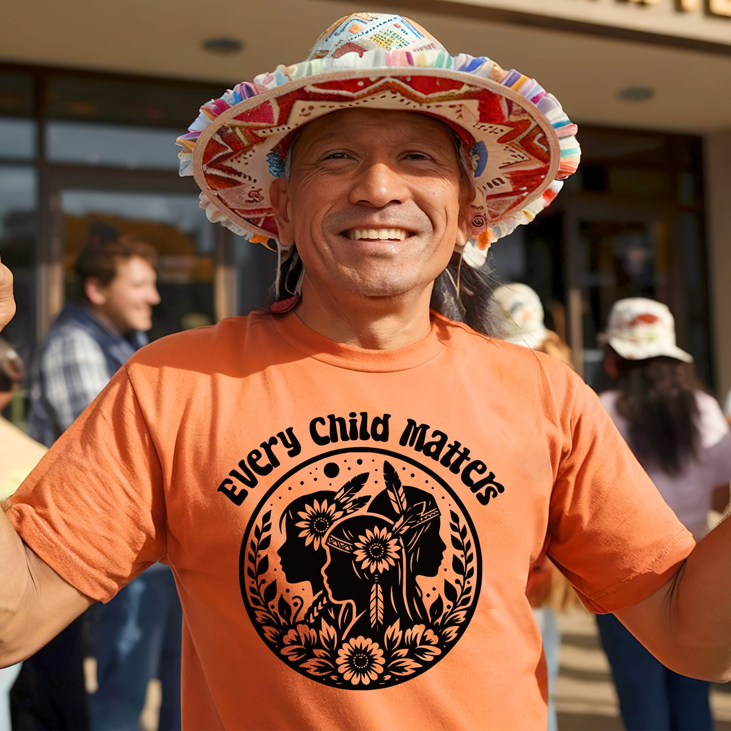 Every Child Matters Indigenous Silhouette Floral For Orange Shirt Day Unisex T-Shirt/Hoodie/Sweatshirt