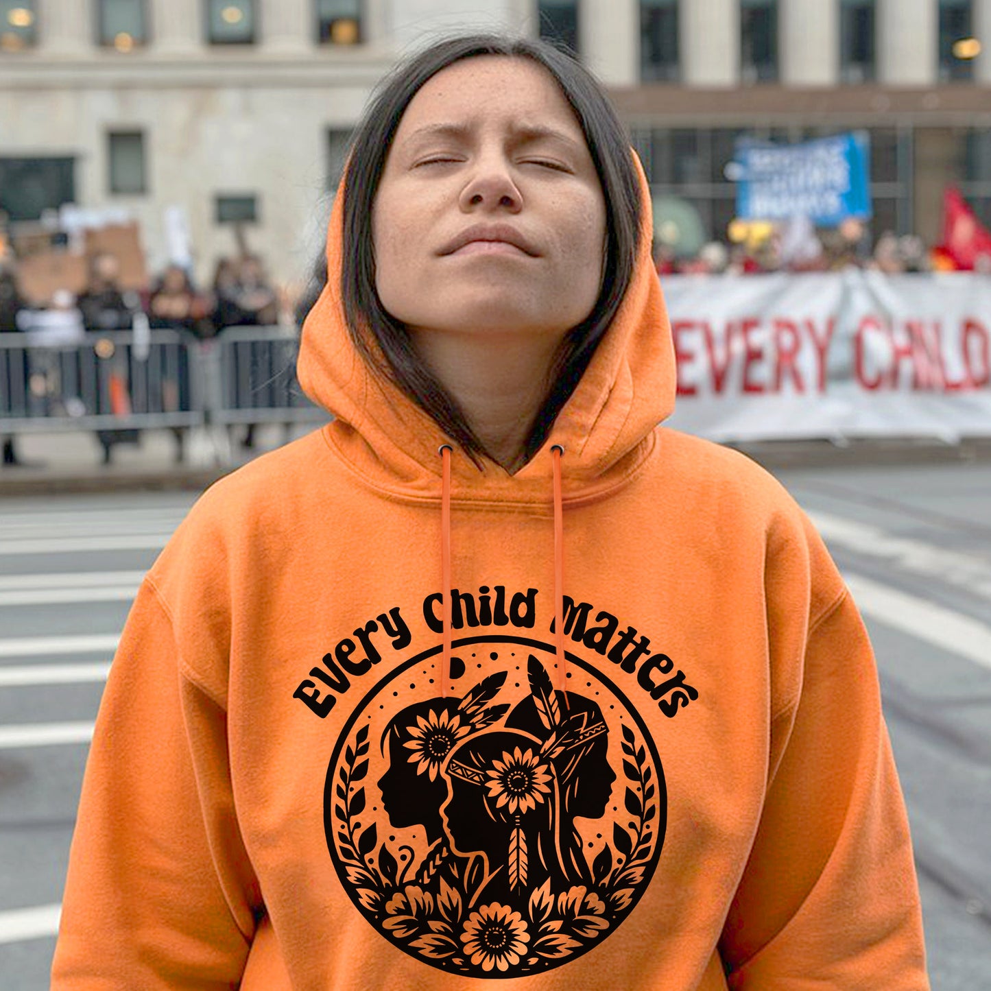 Every Child Matters Indigenous Silhouette Floral For Orange Shirt Day Unisex T-Shirt/Hoodie/Sweatshirt