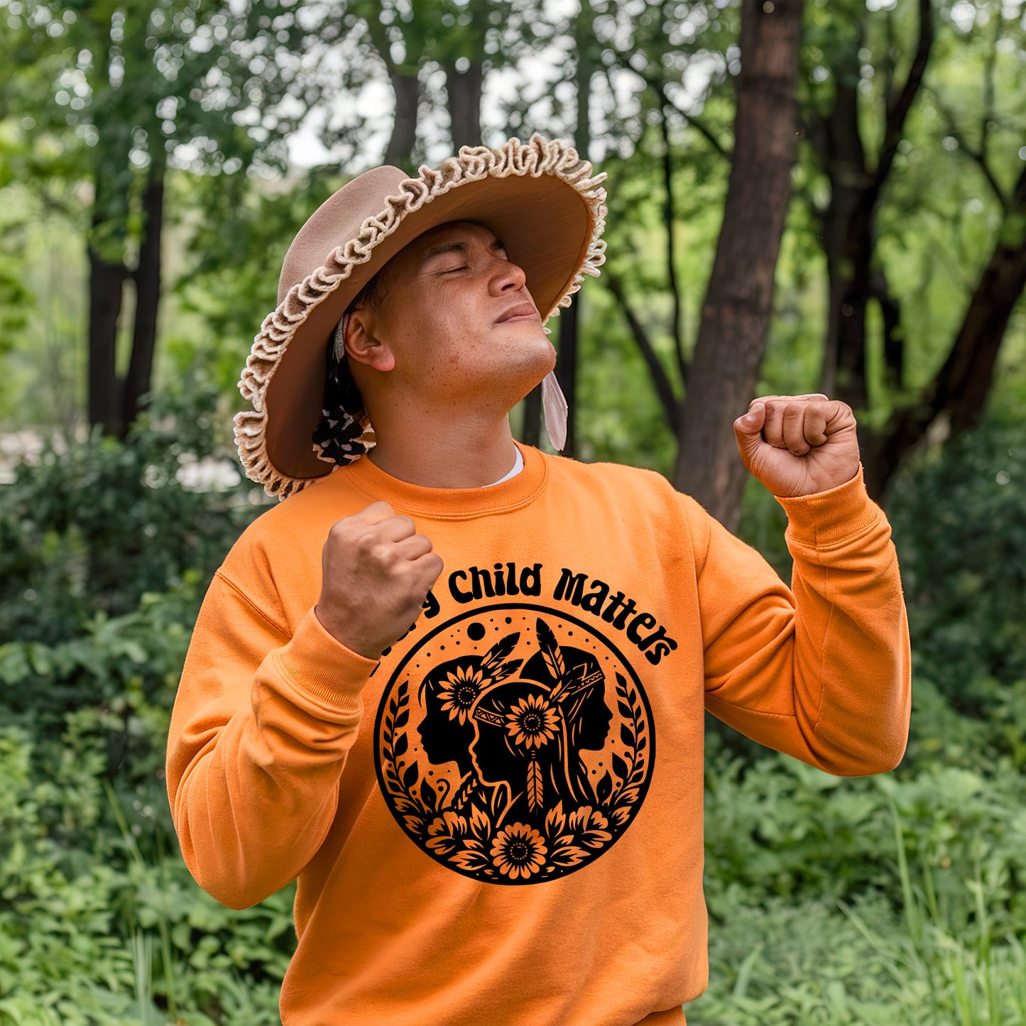 Every Child Matters Indigenous Silhouette Floral For Orange Shirt Day Unisex T-Shirt/Hoodie/Sweatshirt