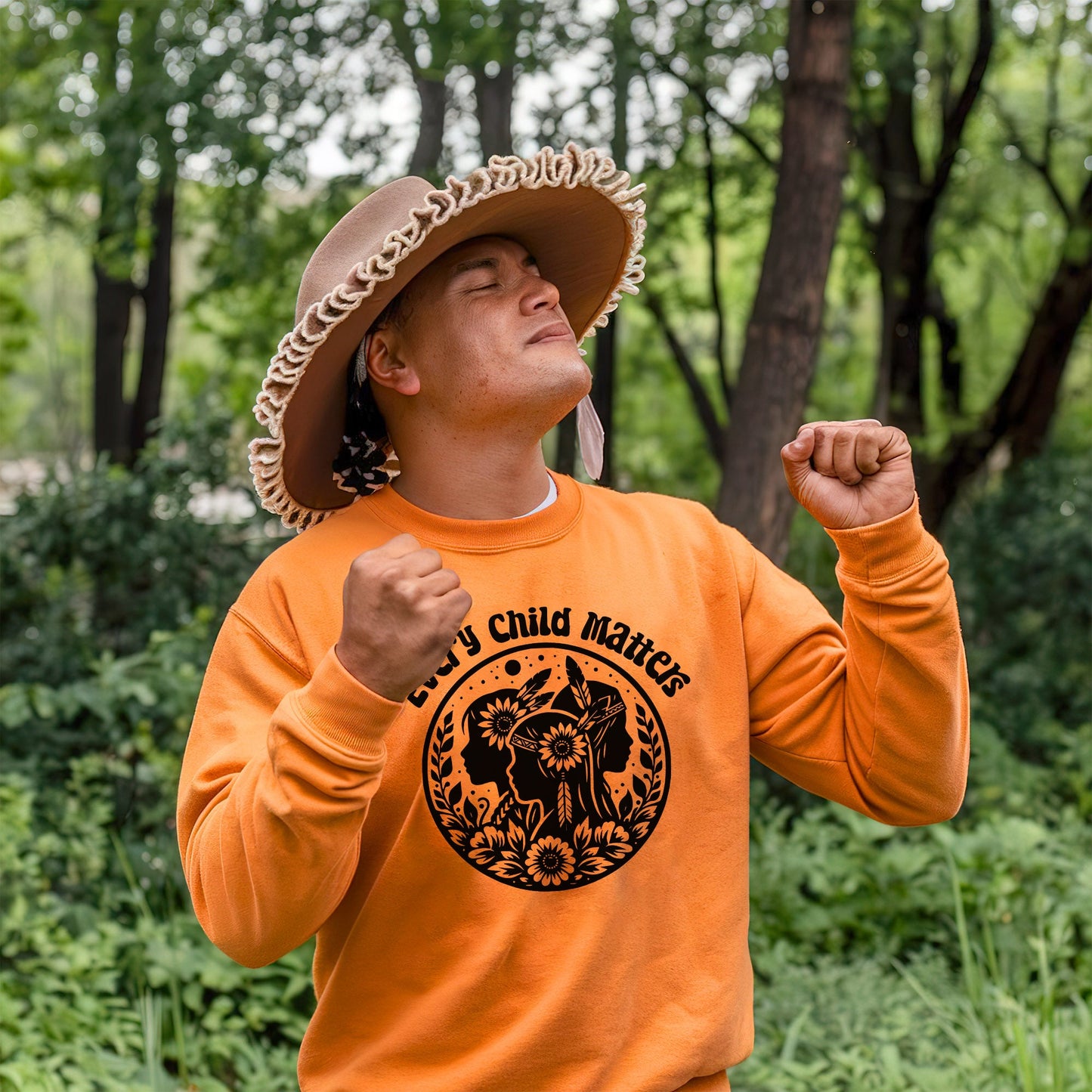 Every Child Matters Indigenous Silhouette Floral For Orange Shirt Day Unisex T-shirt/Hoodie/Sweatshirt