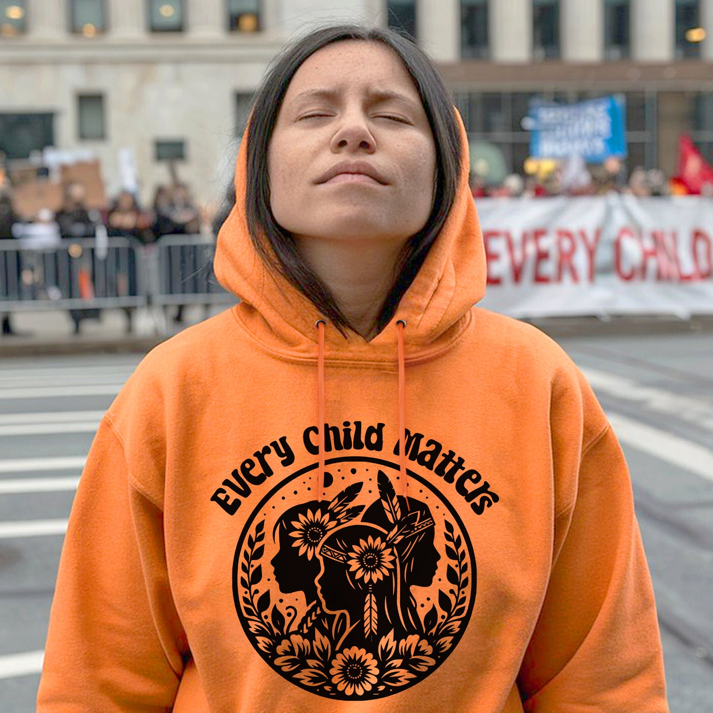 Every Child Matters Indigenous Silhouette Floral For Orange Shirt Day Unisex T-Shirt/Hoodie/Sweatshirt